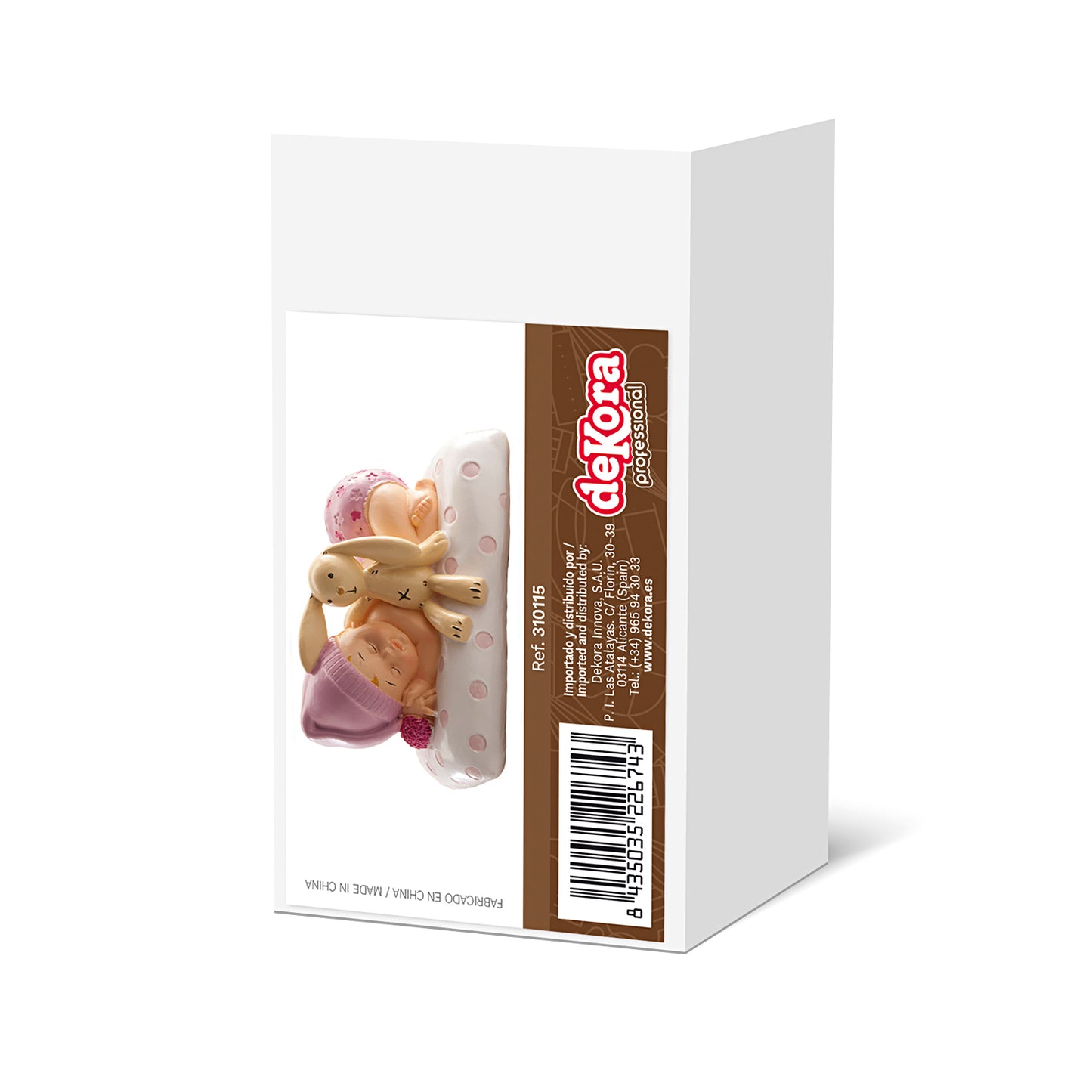 BAUTIZO BEBÉ CON PELUCHE ROSA