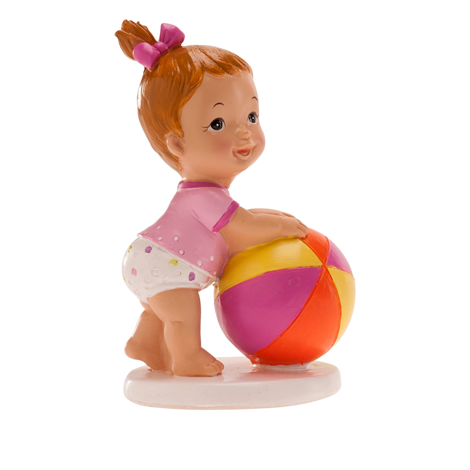 FIGURA BOLO BATIZADO MENINA COM BOLA 11 x 7 CM