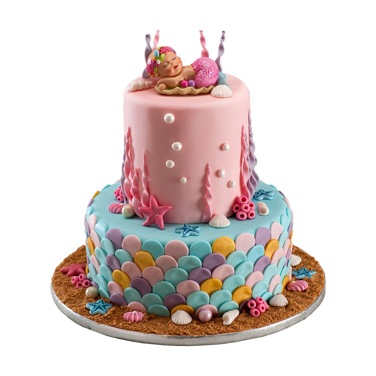 FIGURA TARTA BAUTIZO NIÑA SIRENITA 10CM