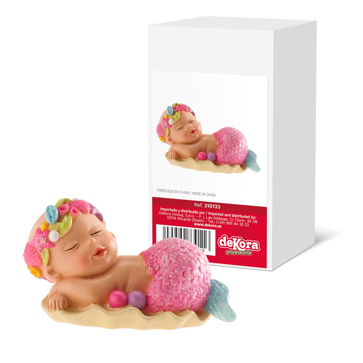 FIGURA TARTA BAUTIZO NIÑA SIRENITA 10CM