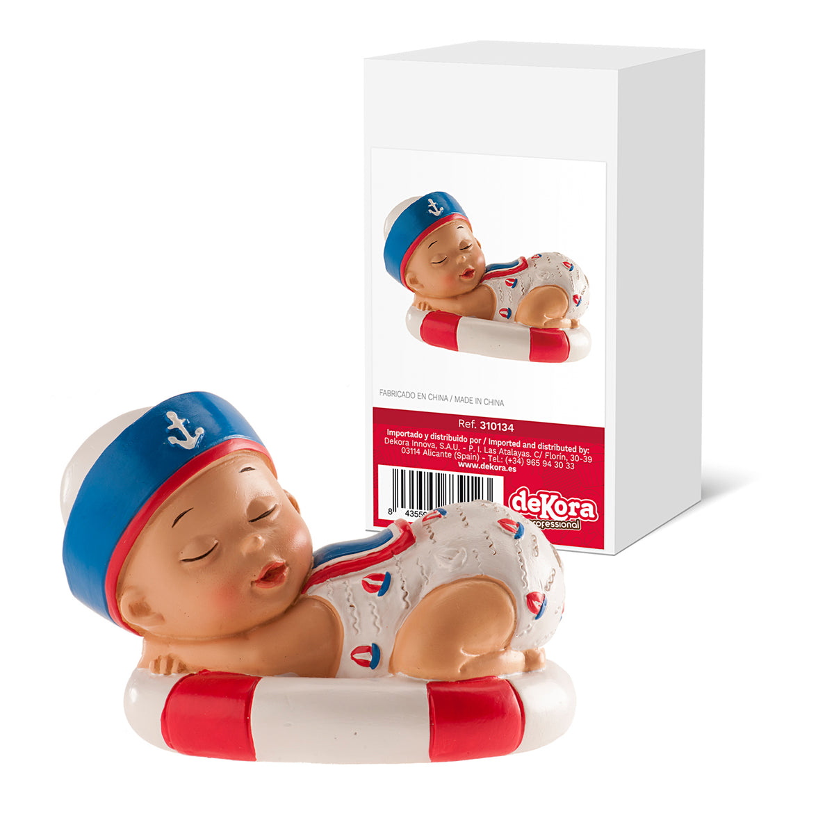 CAKE CHRISTENING FIGURINE BOY SAILOR 10 CM