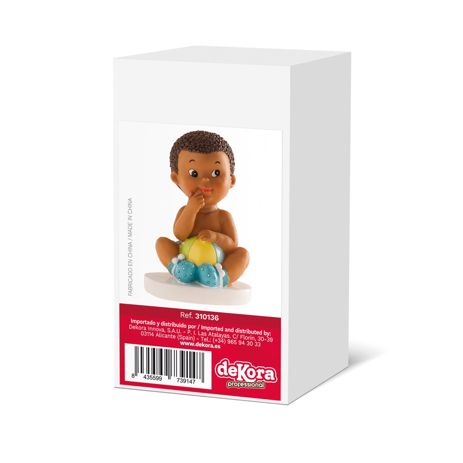 FIGURINE GÂTEAU BÂPT-BREME GARÇON ASSISE AVEC AU BALON 10 CM