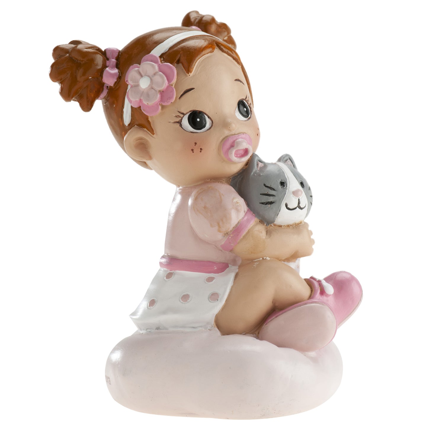 BATTESIMO BAMBINA CON IL GATTO 10CM
