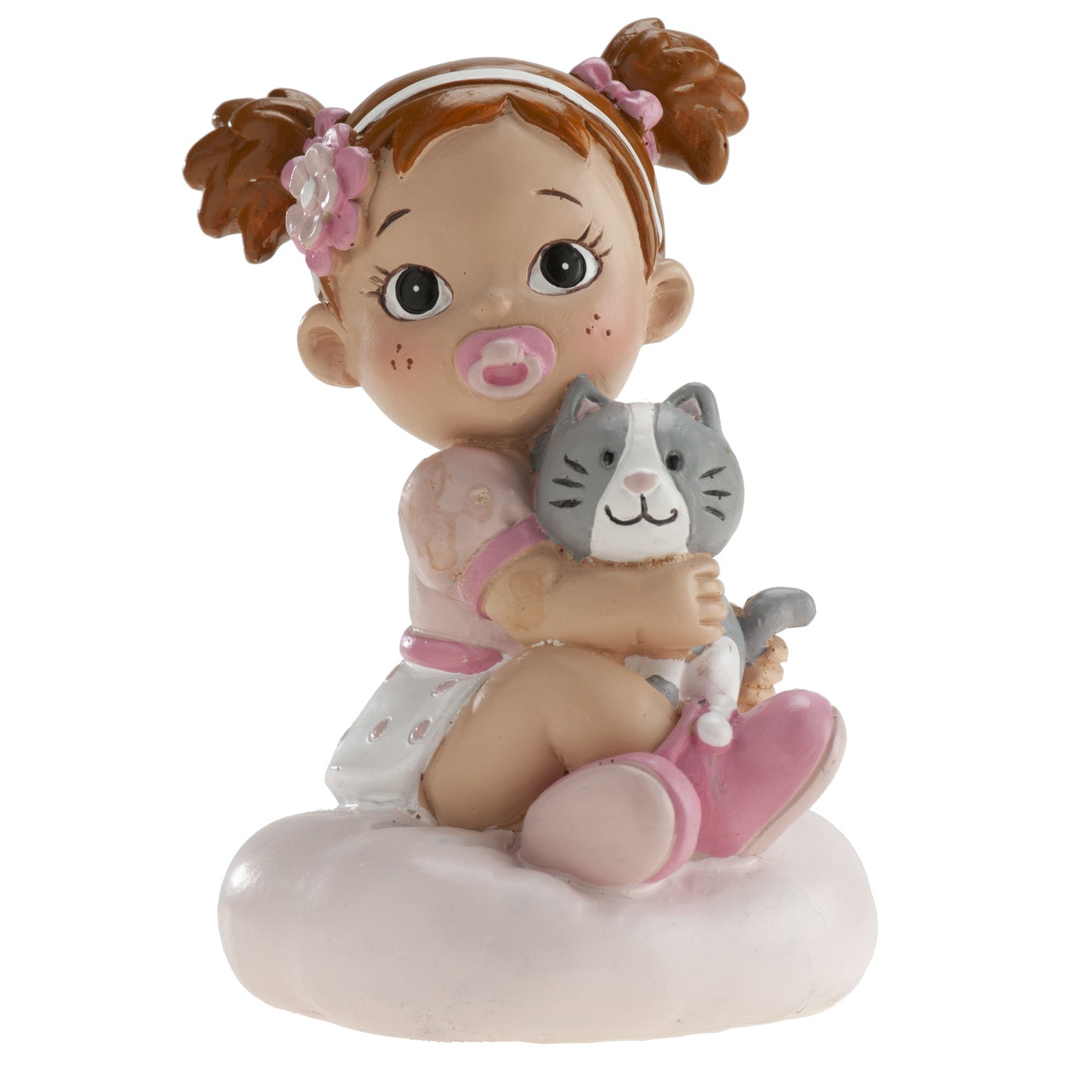 BATTESIMO BAMBINA CON IL GATTO 10CM