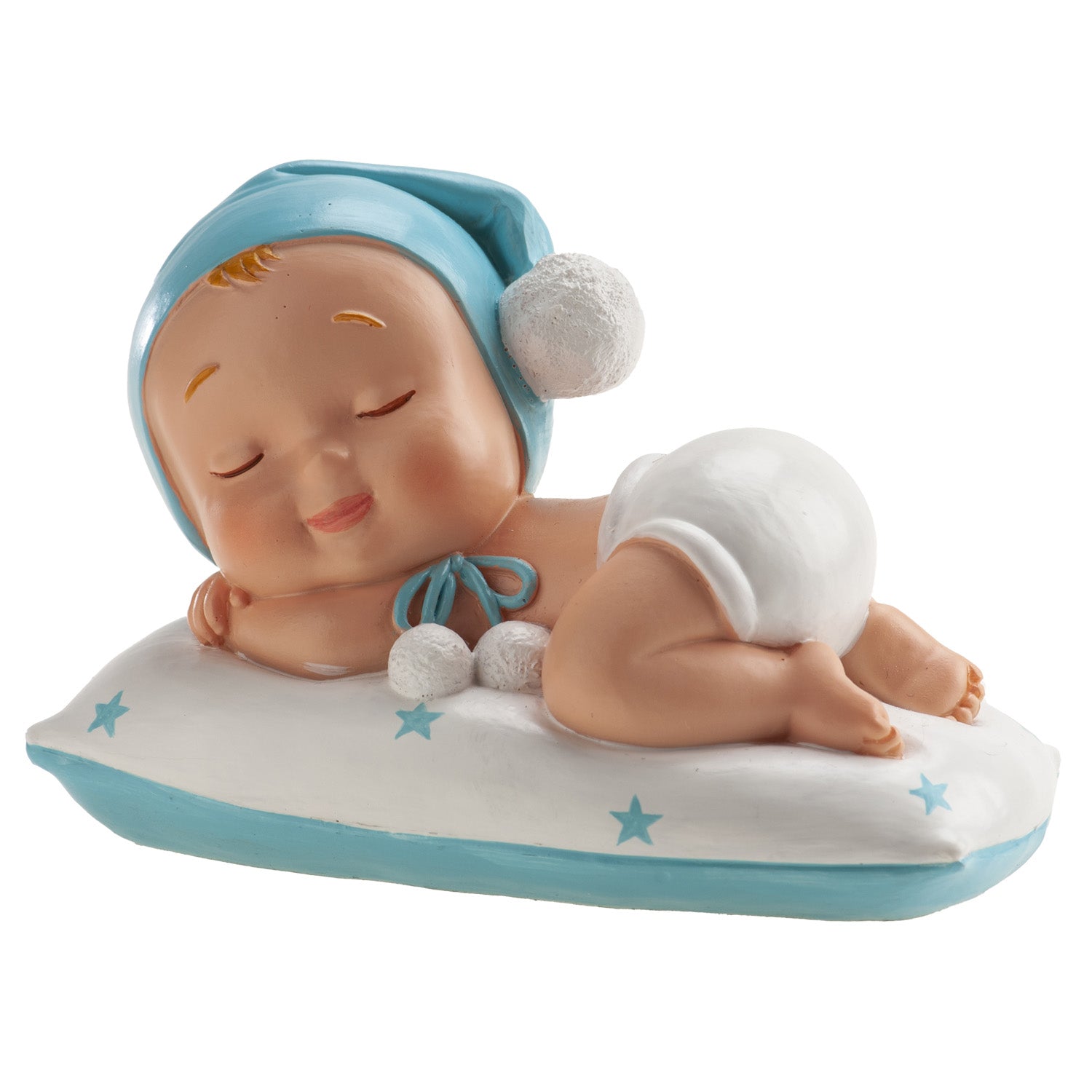 BATTESIMO BAMBINO ADDORMENTATA POMPON 10 X 6 X 7 CM