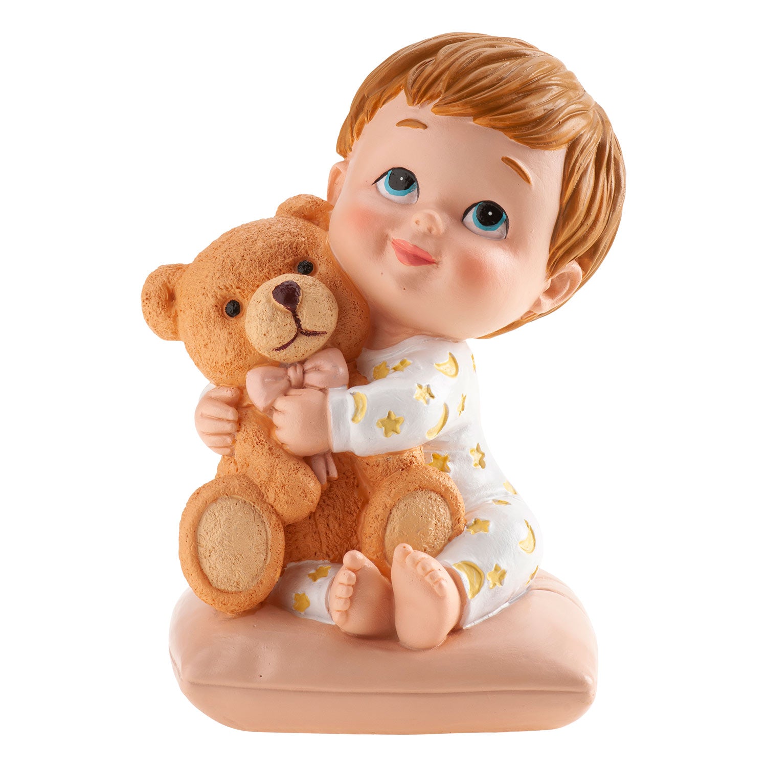FIGURA PARA TARTA BAUTIZO BEBE SENTADO PIJAMA ESPACIO 10CM