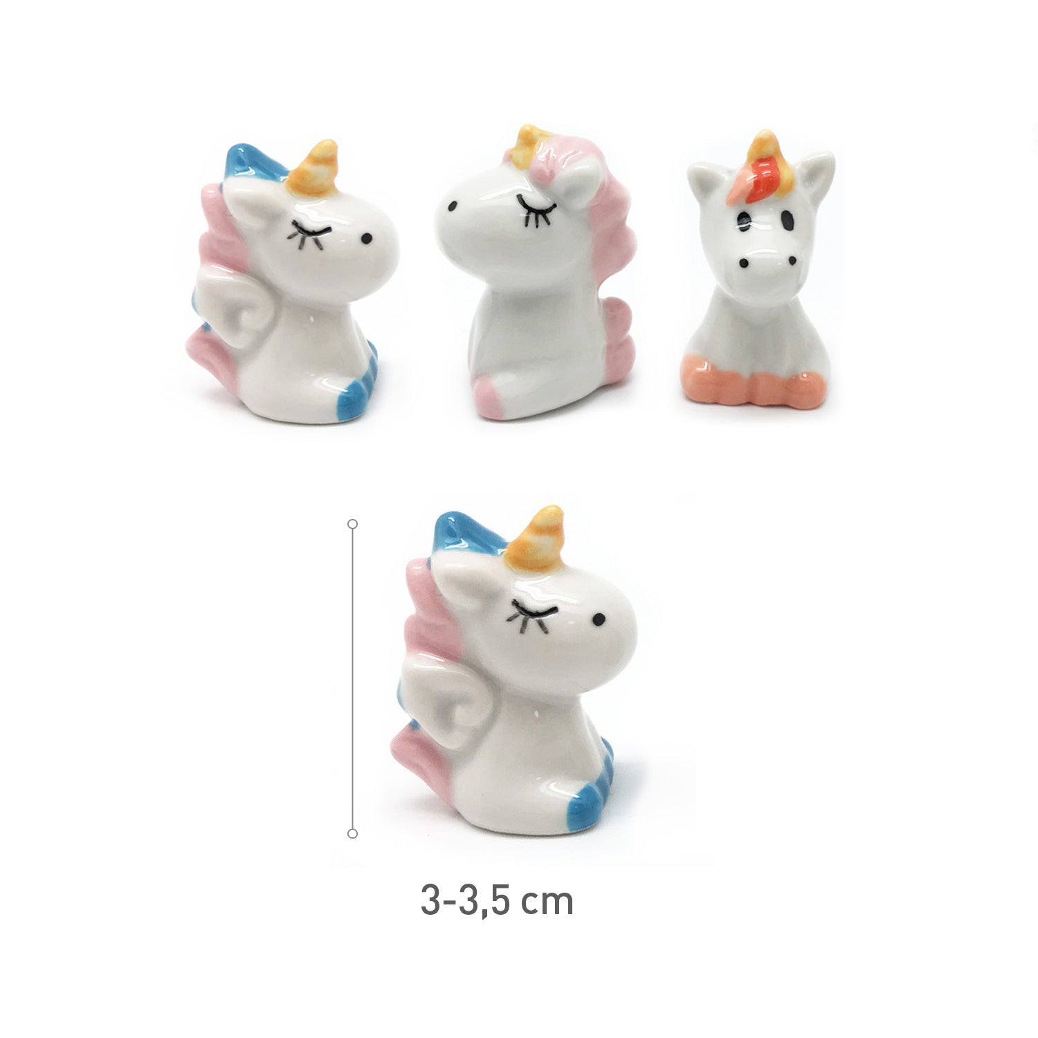 FIGURINES EN CÉRAMIQUE POUR GALETTE DES ROIS 3D LICORNE 3-3.5CM