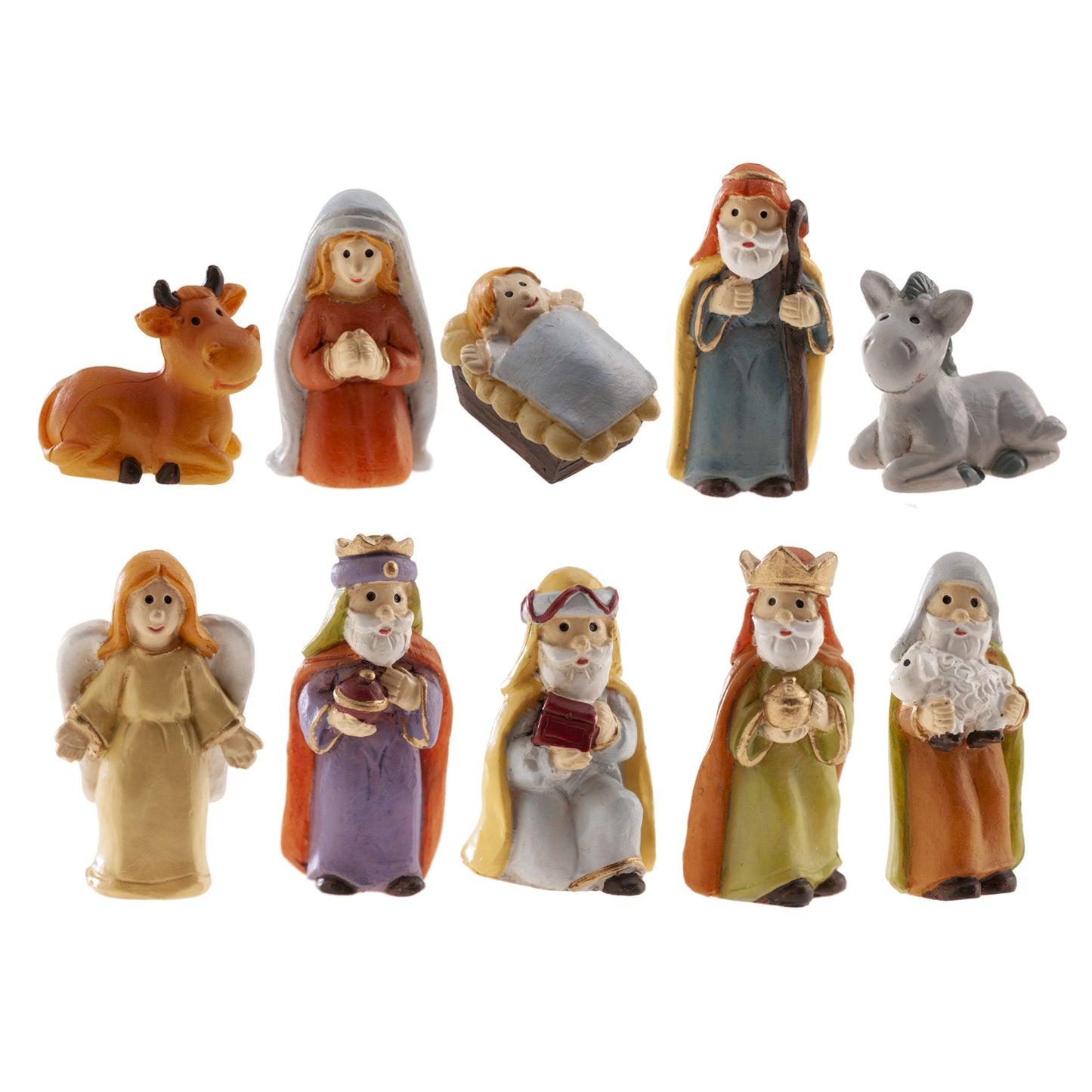 SURTIDO FIGURAS DE BELÉN DE RESINA 10 PIEZAS 3-3.5CM
