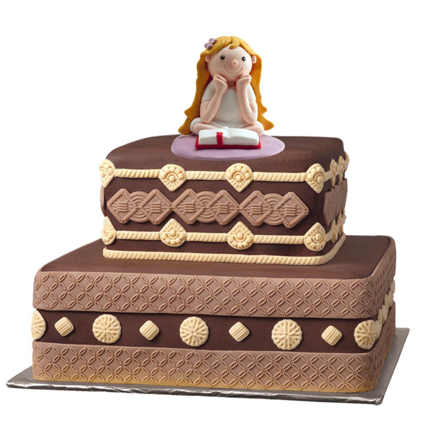 FIGURINE FILLE COMMUNION LIRE BIBLE CLAY 8CM
