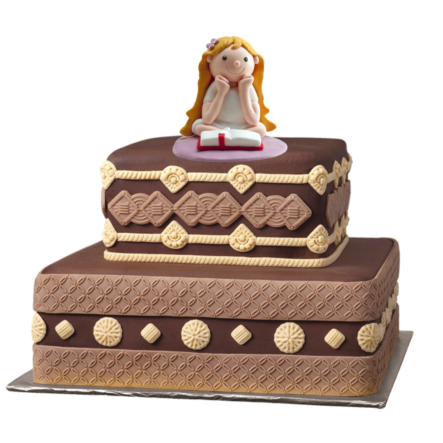 FIGURINE FILLE COMMUNION LIRE BIBLE CLAY 8CM