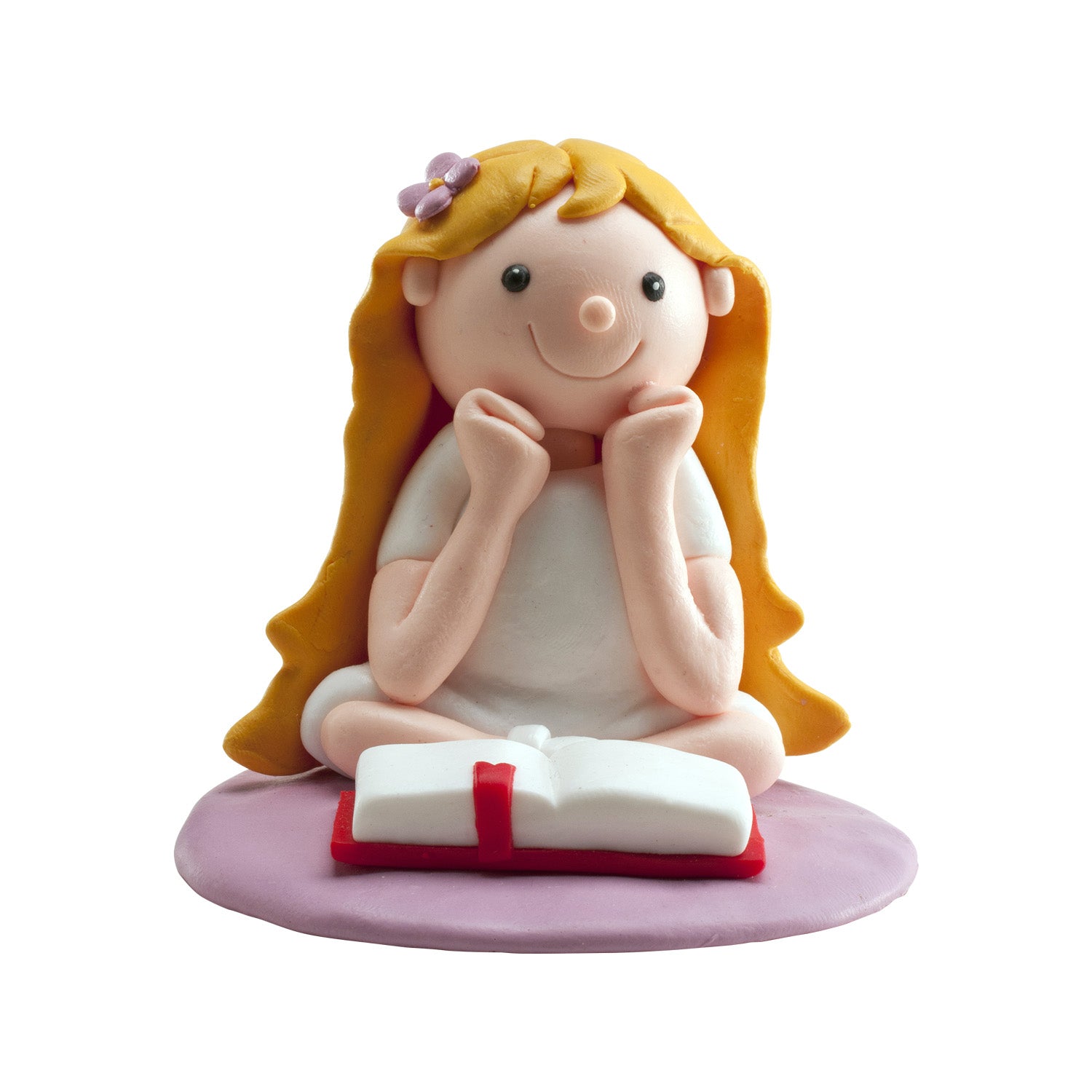 MENINA COMUNHÃO A LER BÍBLIA CLAY 8CM