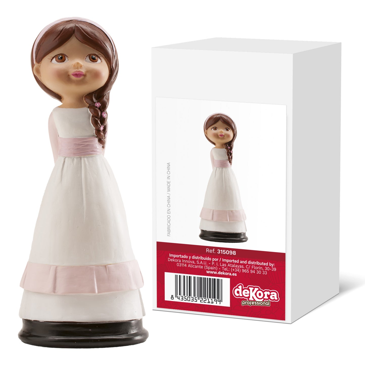 MENINA BOLO COMUNHÃO MARINHEIRA 15 CM
