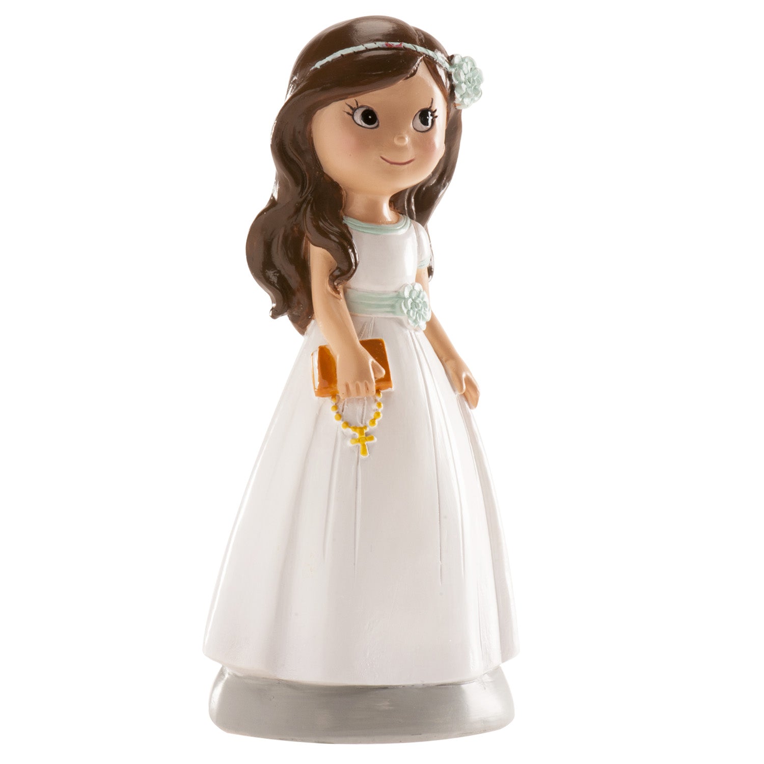 FIGURA TARTA COMUNIÓN NIÑA ACCESORIOS AZUL ELENA 13 CM