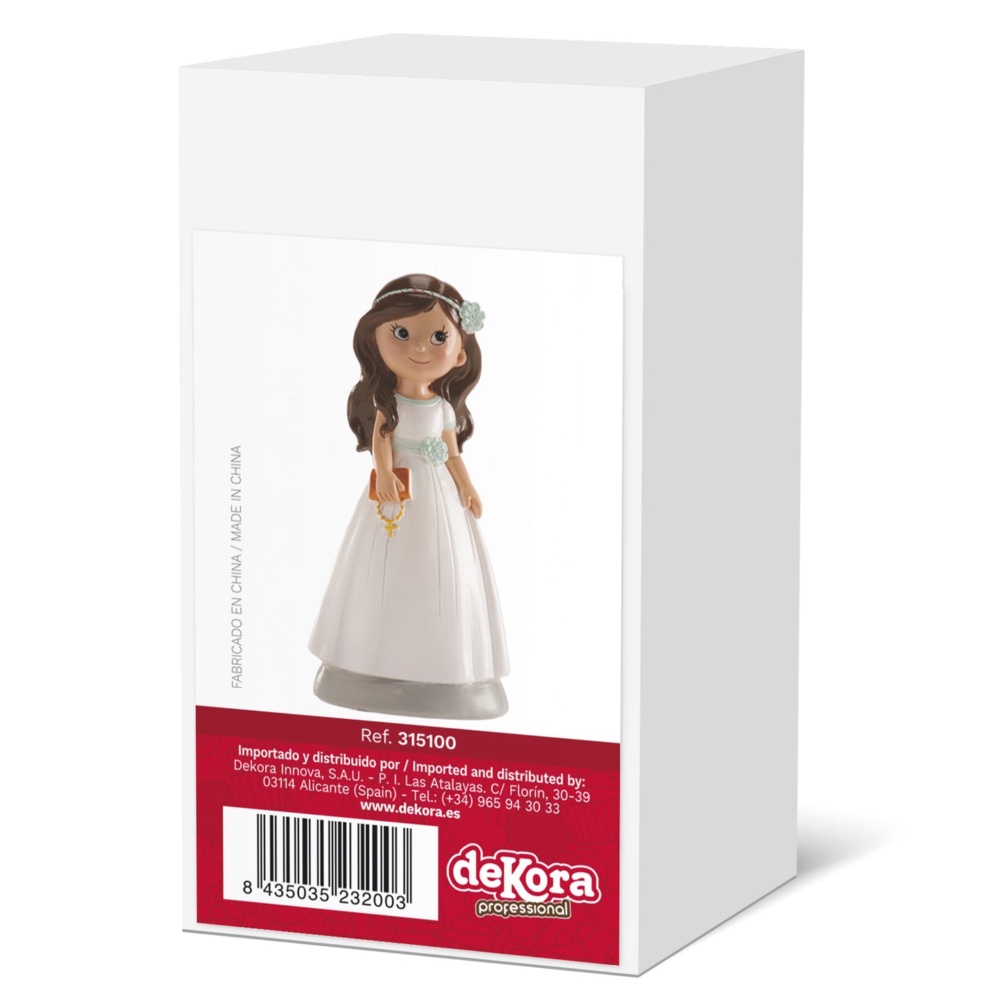 MENINA BOLO COMUNHÃO ACESSÓRIOS AZUIS ELENA 13 CM