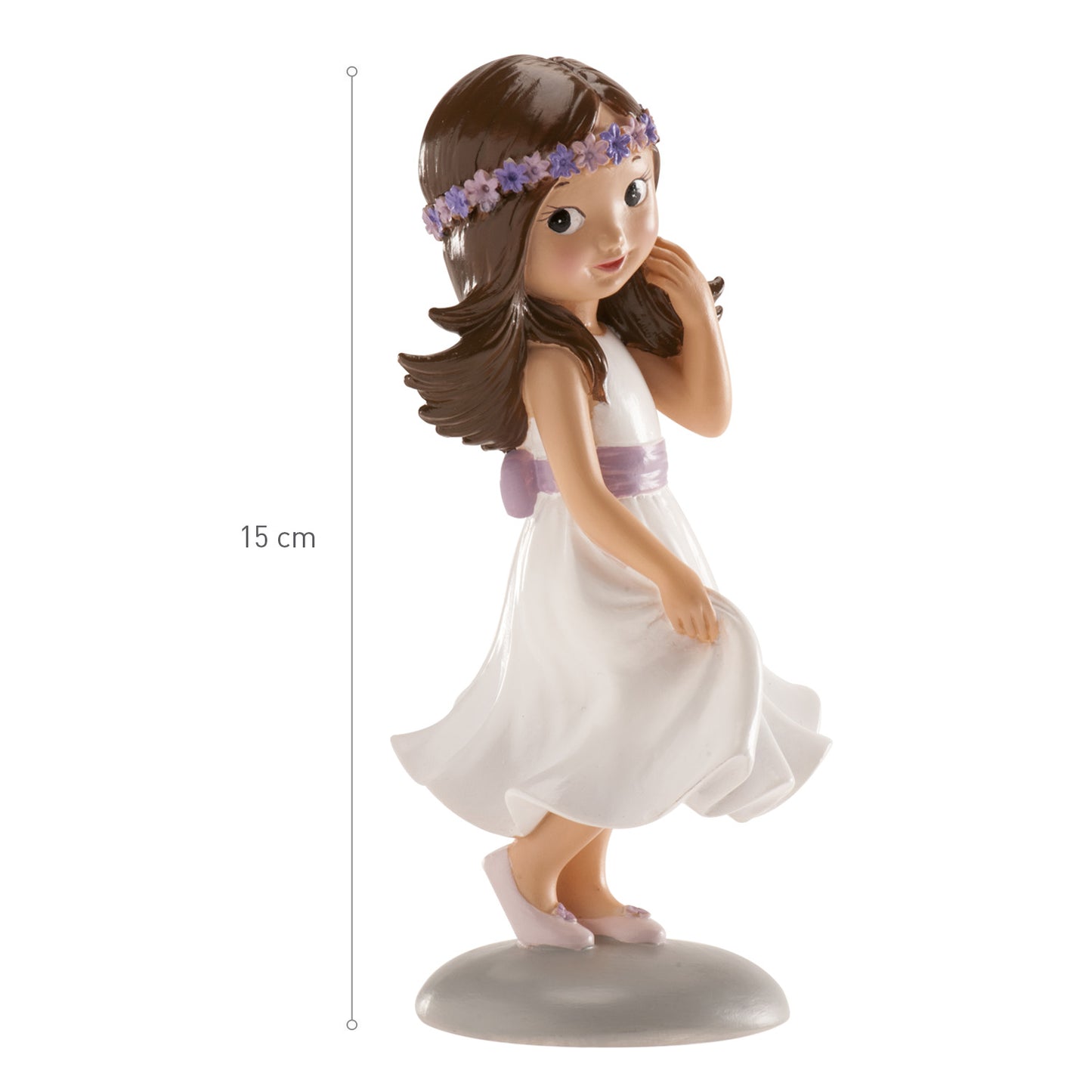 MENINA BOLO COMUNHAO LAÇO VIOLETA IRENE 15 CM