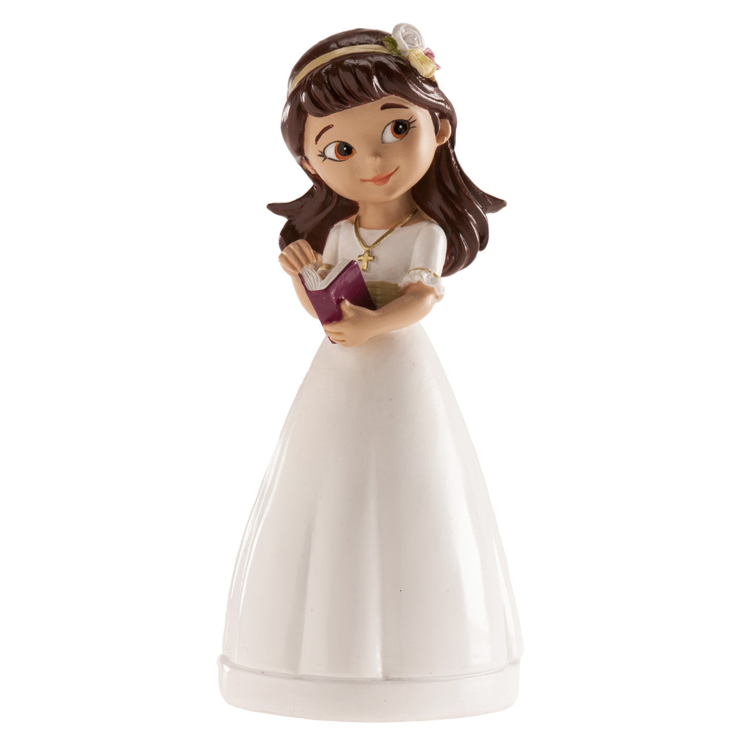 FIGURA TARTA COMUNIÓN NIÑA CON DIADEMA 13CM