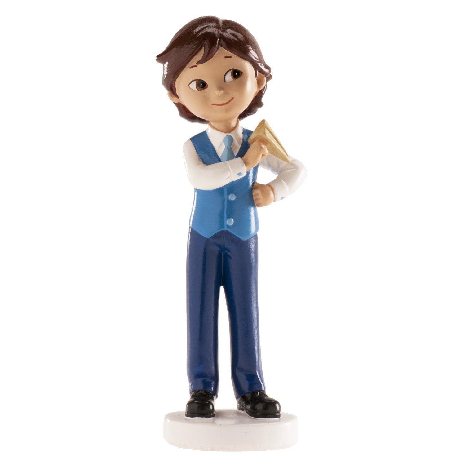 FIGURA TARTA COMUNIÓN NIÑO CON AVION 13CM
