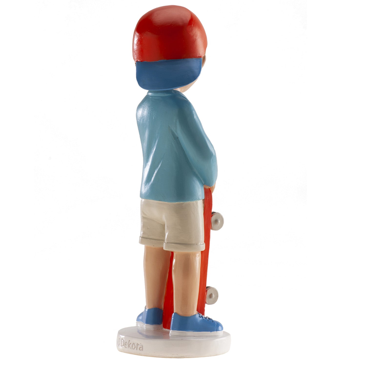 FIGURINE COMMUNION GARÇON PLANCHE À ROULETTE 16,3CM