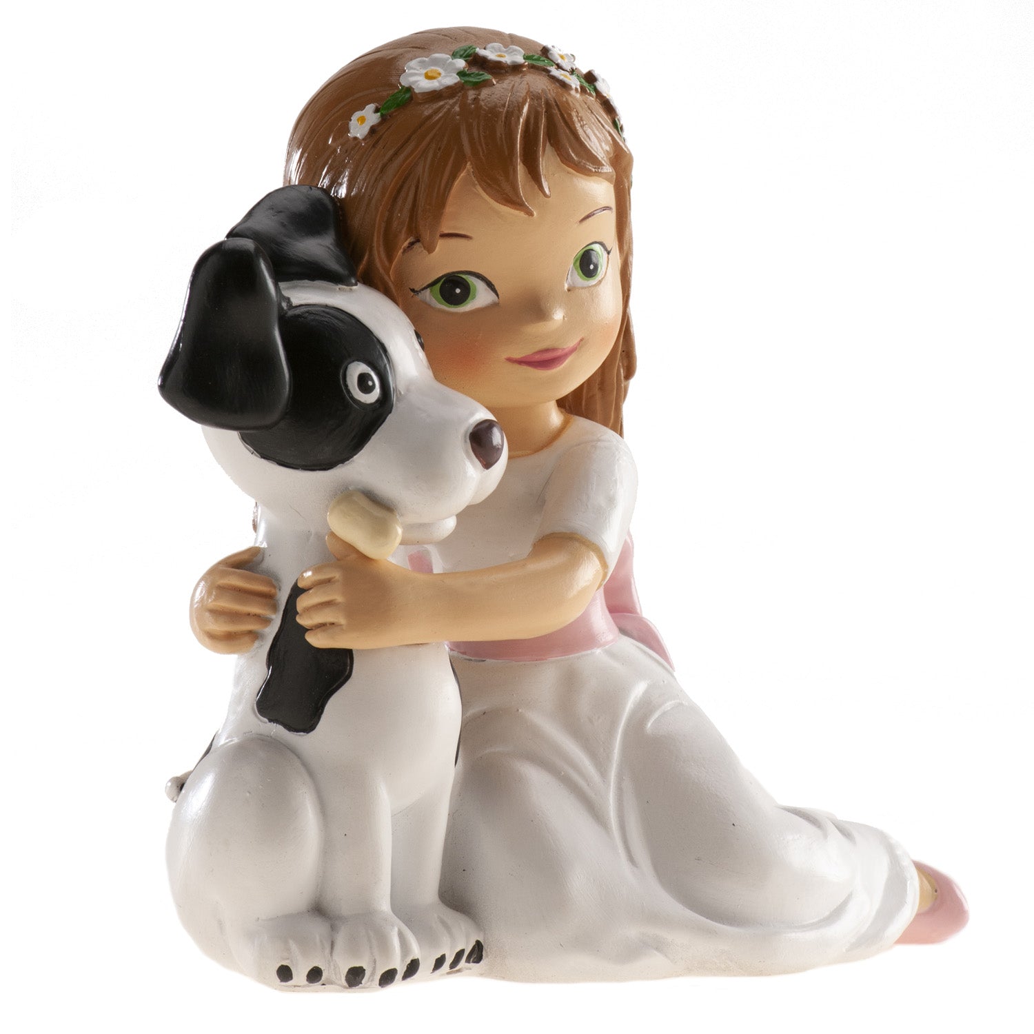 MENINA BOLO COMUNHÃO CACHORRO 11,5CM