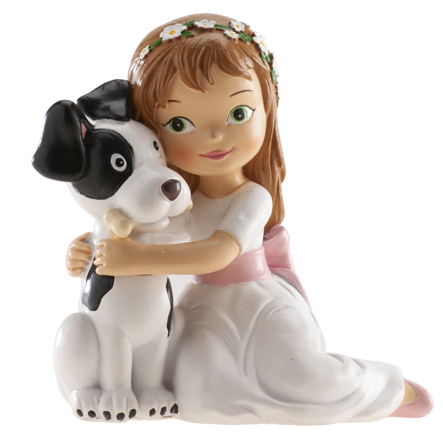 MENINA BOLO COMUNHÃO CACHORRO 11,5CM