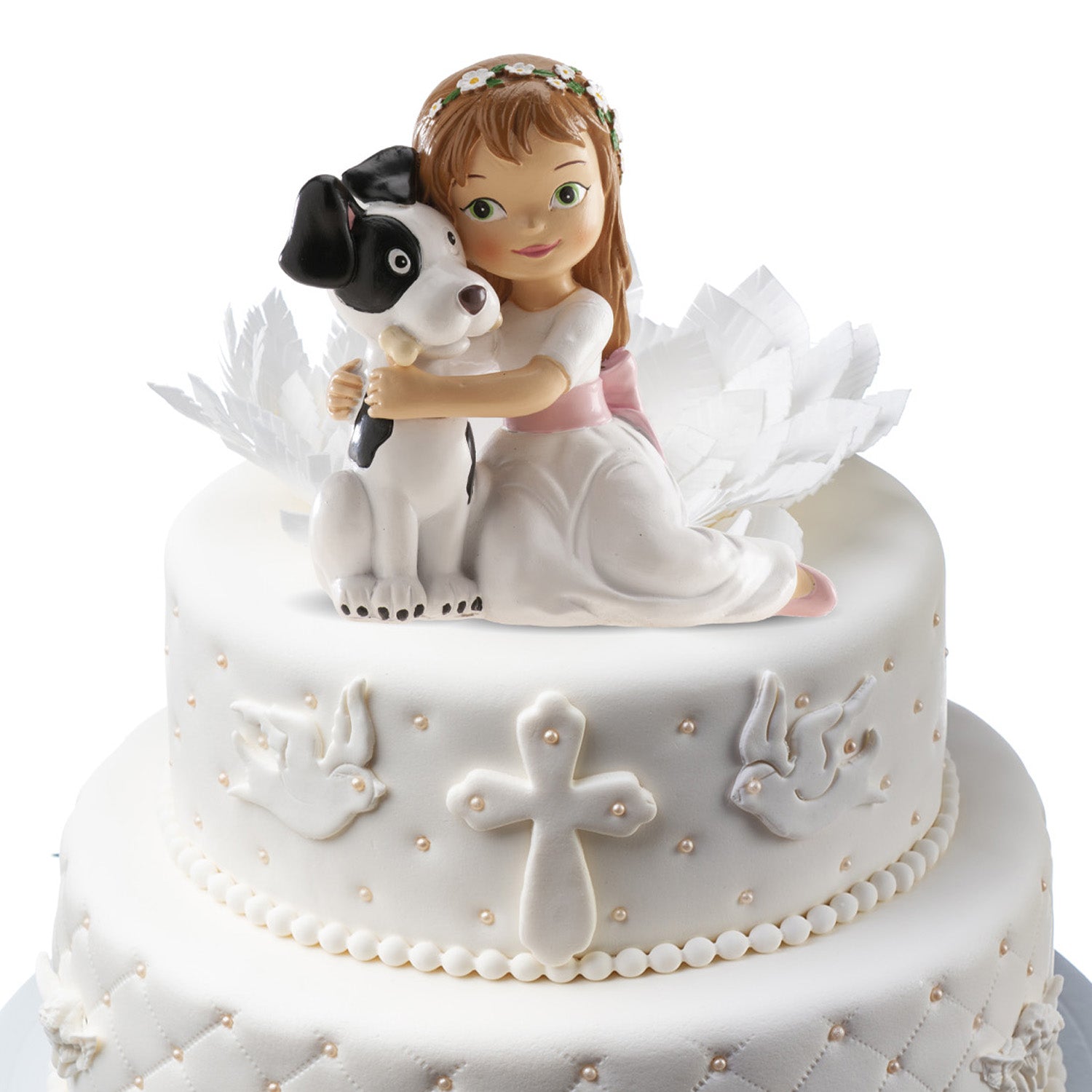 MENINA BOLO COMUNHÃO CACHORRO 11,5CM