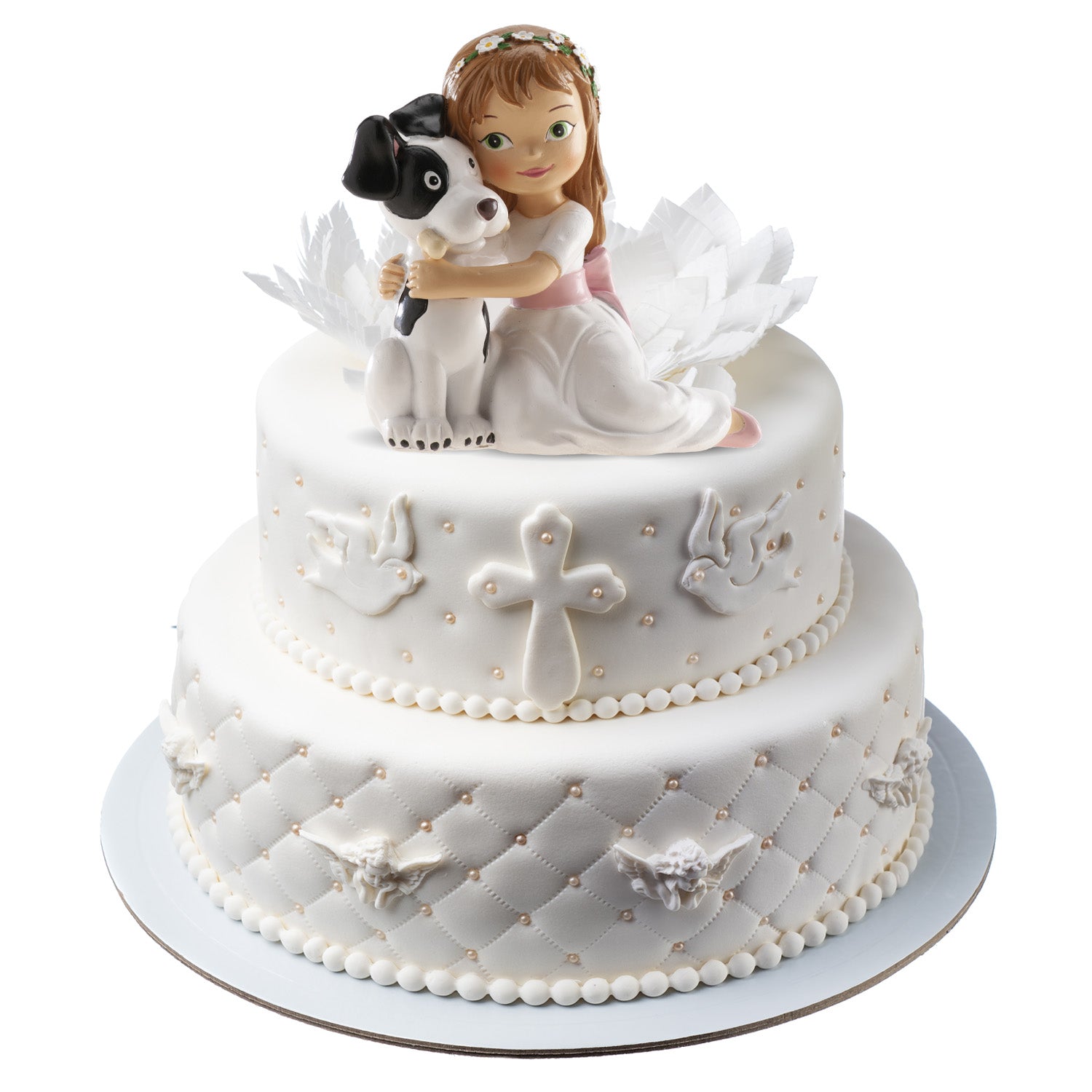 MENINA BOLO COMUNHÃO CACHORRO 11,5CM