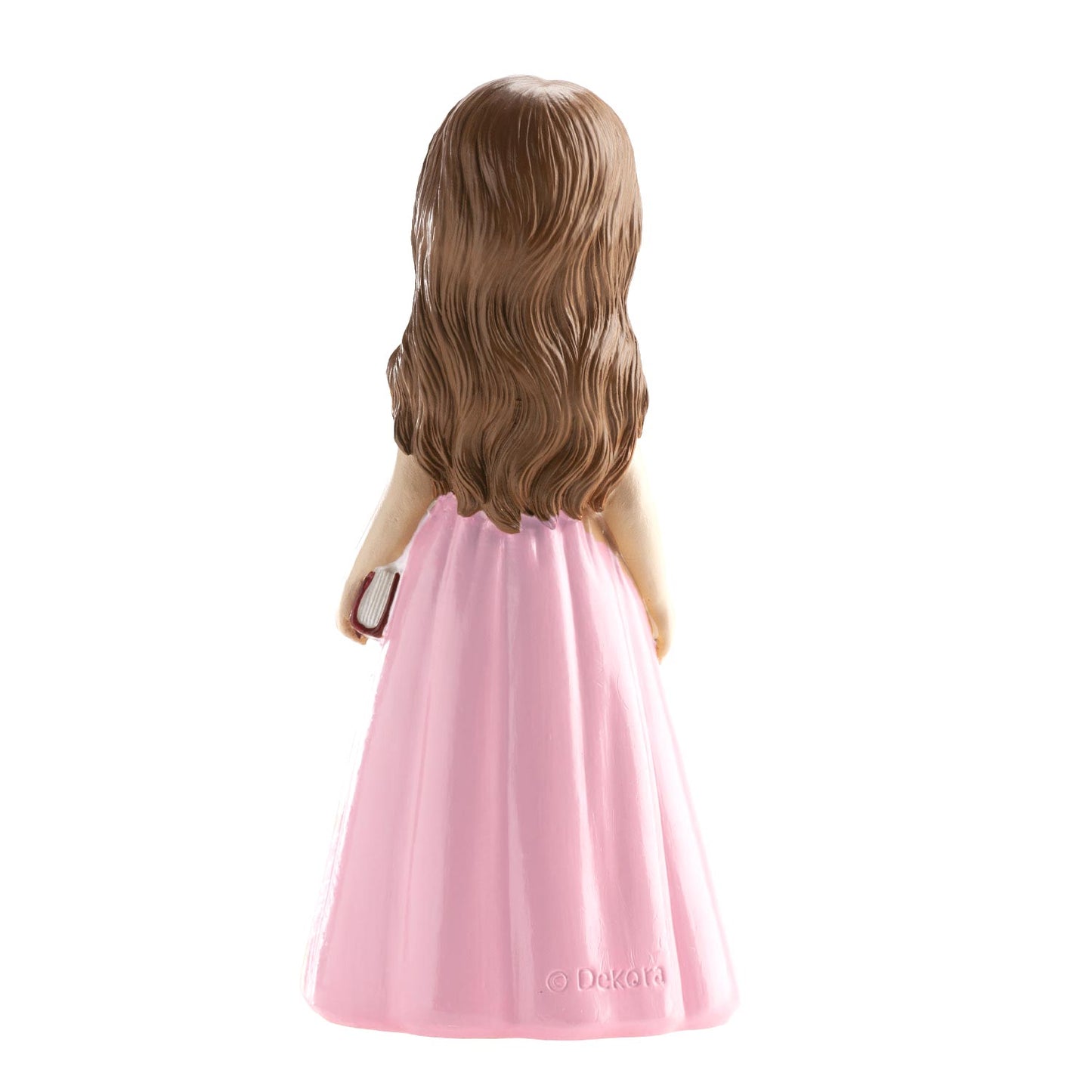 FIGURINE GÂTEAU COMMUNION JUPE ROSE 16CM