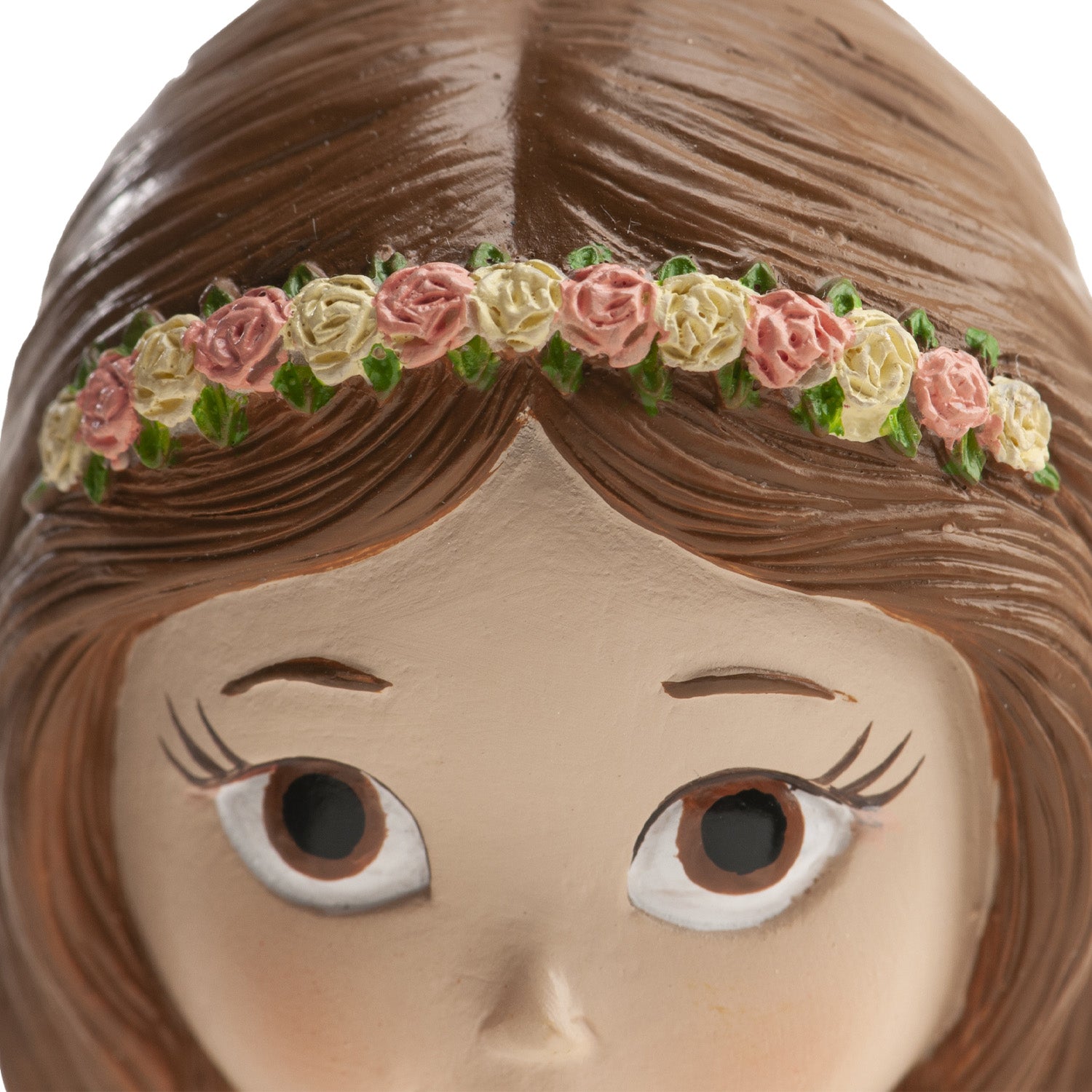 FIGURINE GÂTEAU COMMUNION JUPE ROSE 16CM