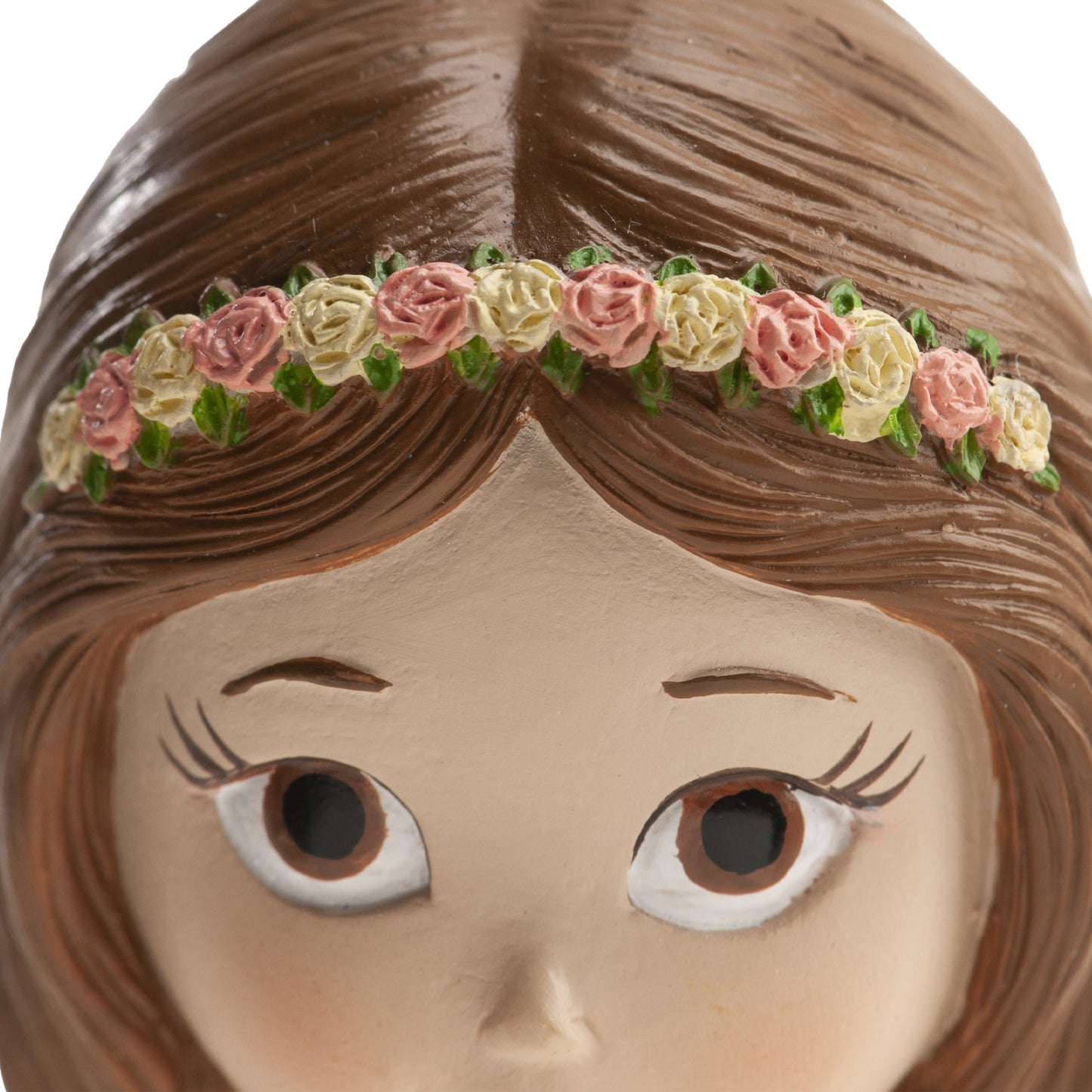 FIGURINE GÂTEAU COMMUNION JUPE ROSE 16CM