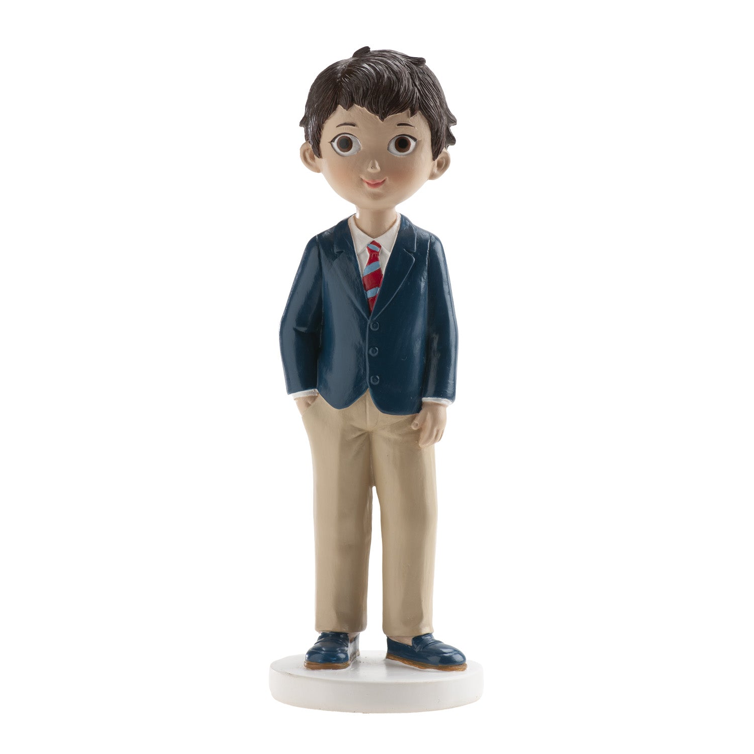 MENINO BOLO COMUNHÃO GRAVATA VERMELHA 16CM