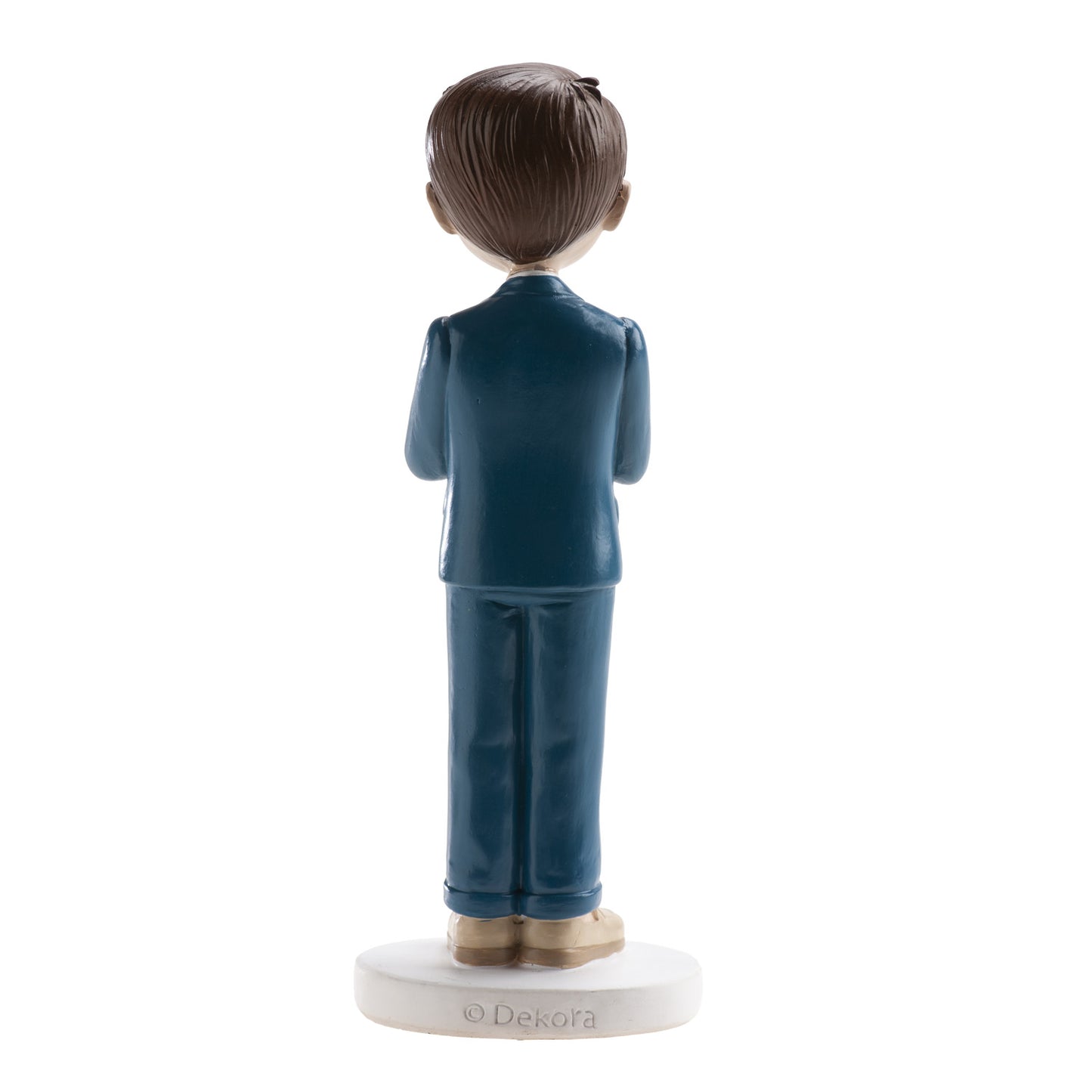 FIGURINE GÂTEAU COMMUNION CHAPELET BLEU MARINE 16CM