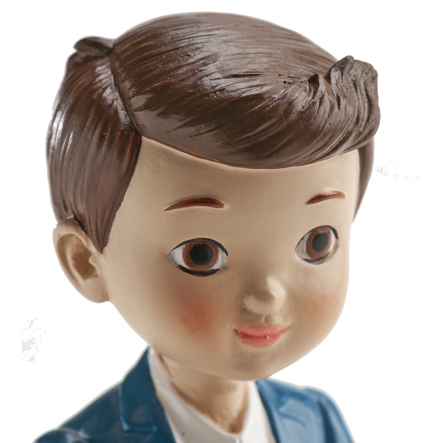 FIGURINE GÂTEAU COMMUNION CHAPELET BLEU MARINE 16CM