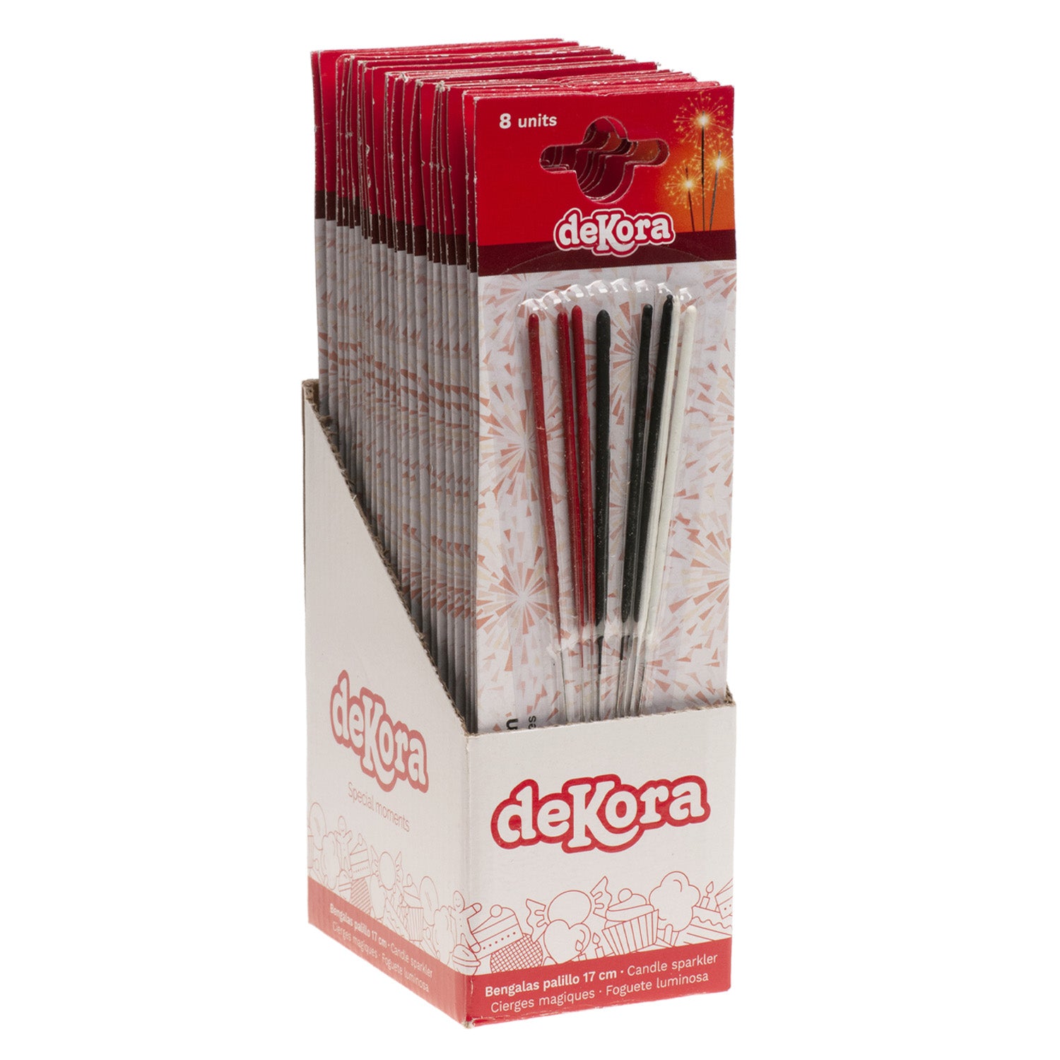BLISTER 8 CANDLE COLOUR SPARKLER 17CM