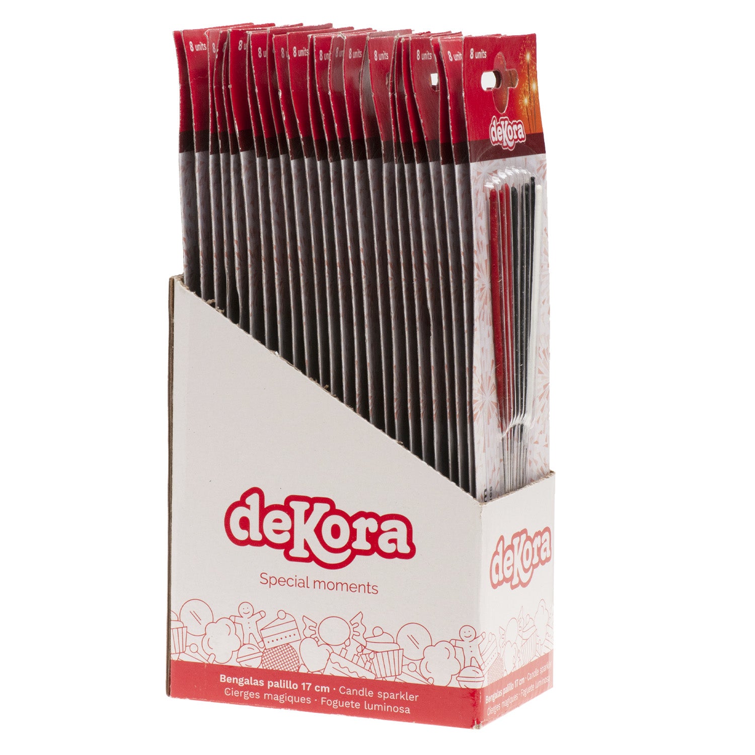 BLISTER 8 BASTONCINI PIROTECNICI DI COLORI 17CM