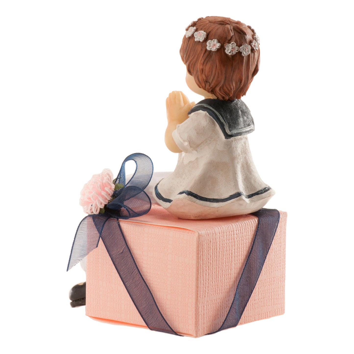 FIGURA TARTA COMUNIÓN NIÑA EN CAJA ROSA 11CM
