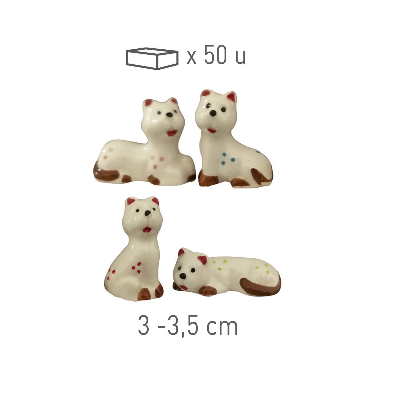 ESTATUETAS DE NATAL GATOS 3,5-4CM PORCELANA