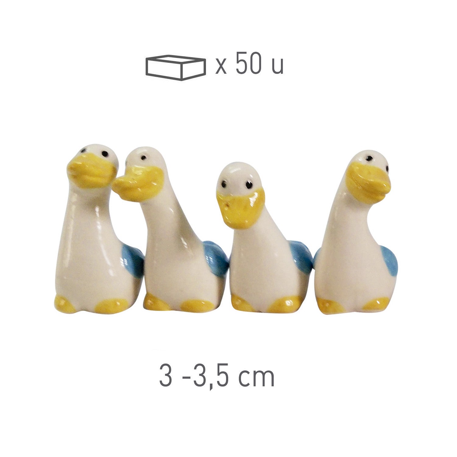 GANSOS BOLO DO REI ESTATUETAS DE PORCELANA 3,5-4 CM