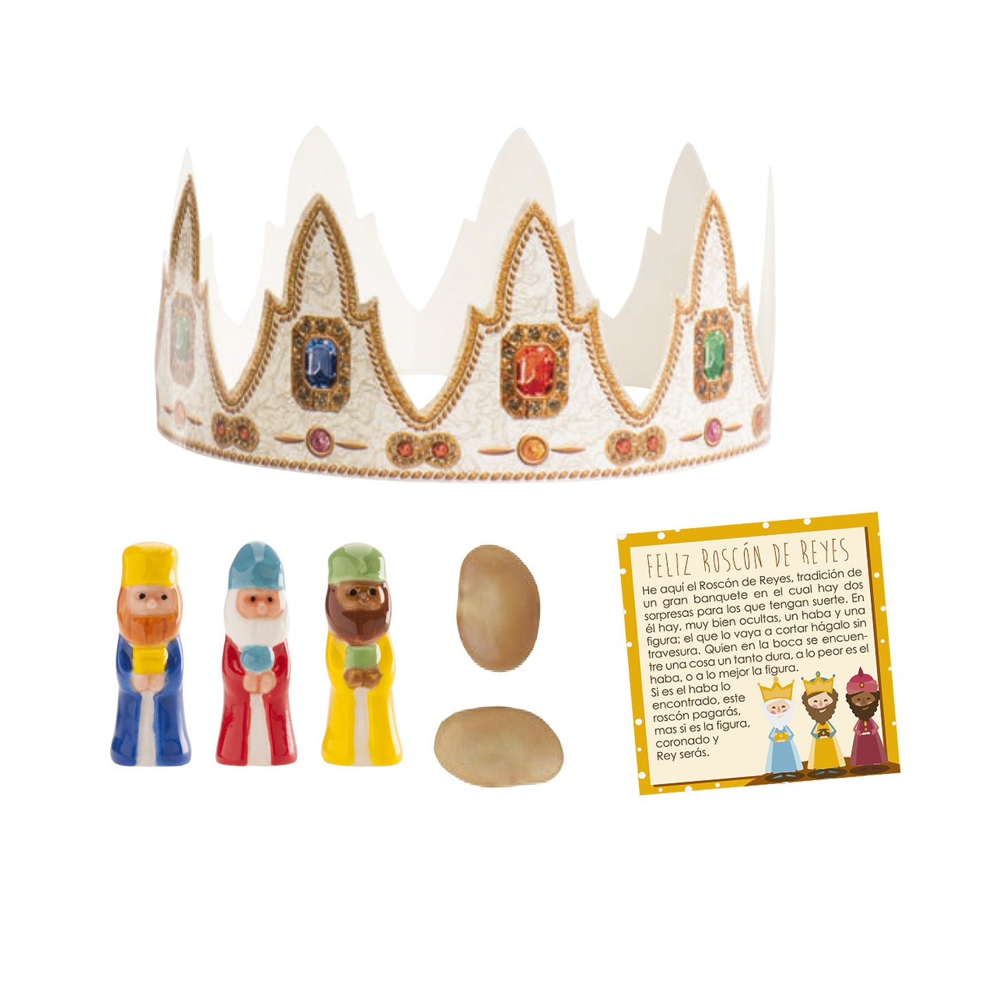 CAIXA BOLO DE REI COROA DIADEMA, PORCELANA REI E CARTÃO CASTELLANO