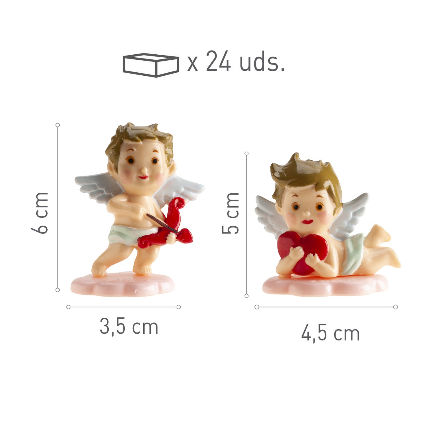 SORTIDO 2 MODELOS CUPIDOS DE PLÁSTICO COM BASE 24 UNID