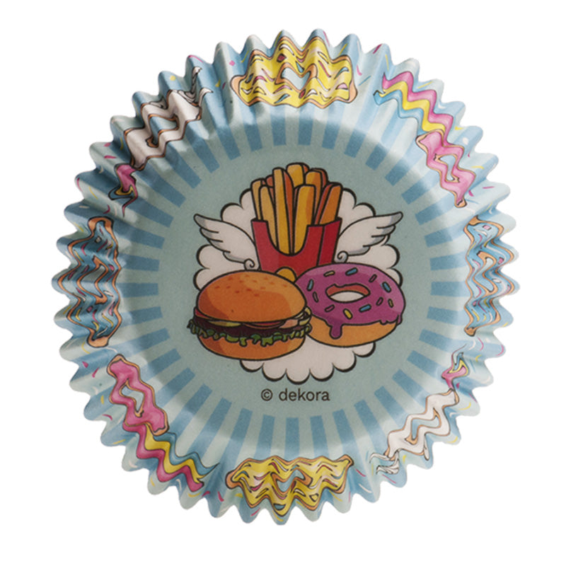 BLISTER 25 CÁPSULAS CUPCAKE FAST FOOD Ø 5CM H 3CM