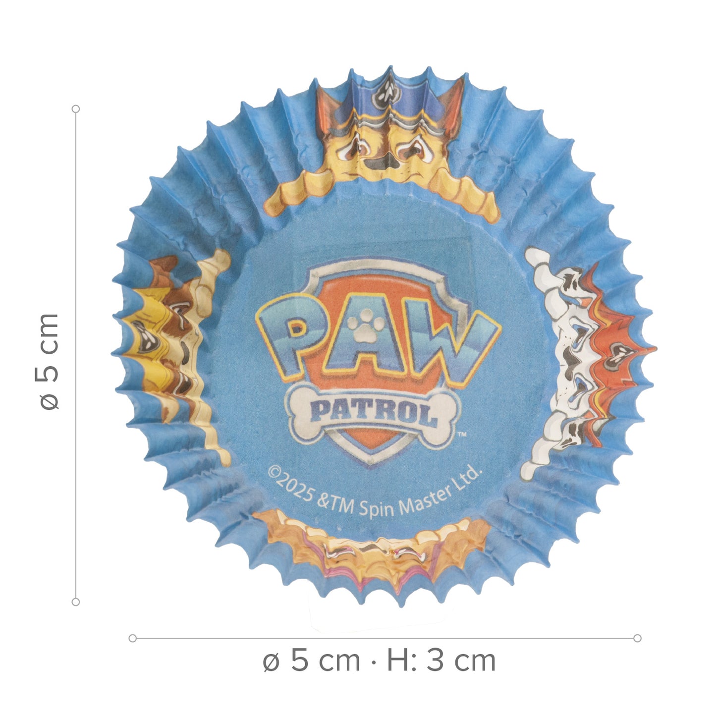 BLISTER 25 CÁPSULAS CUPCAKE PATRULLA CANINA Ø 5CM H 3 CM