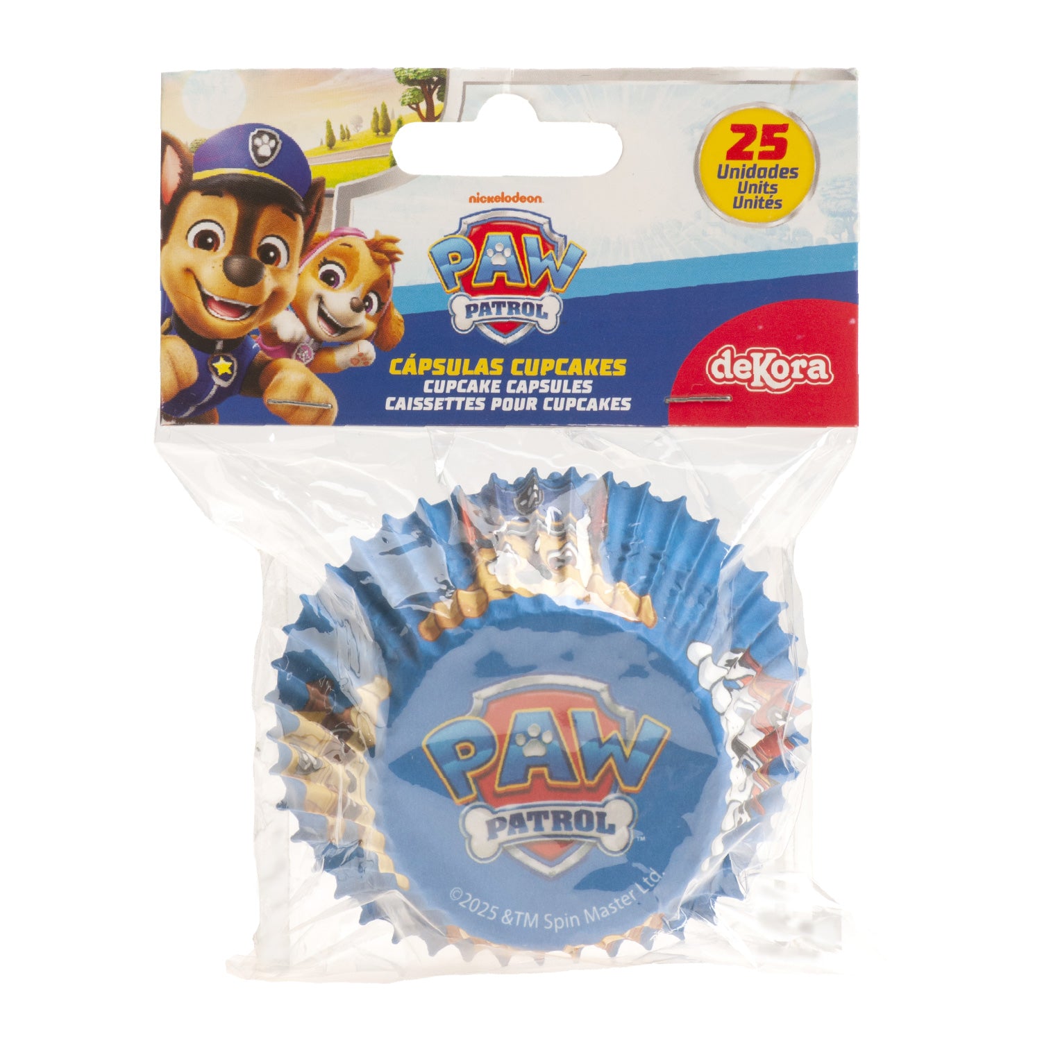BLISTER 25 CÁPSULAS CUPCAKE PATRULLA CANINA Ø 5CM H 3 CM