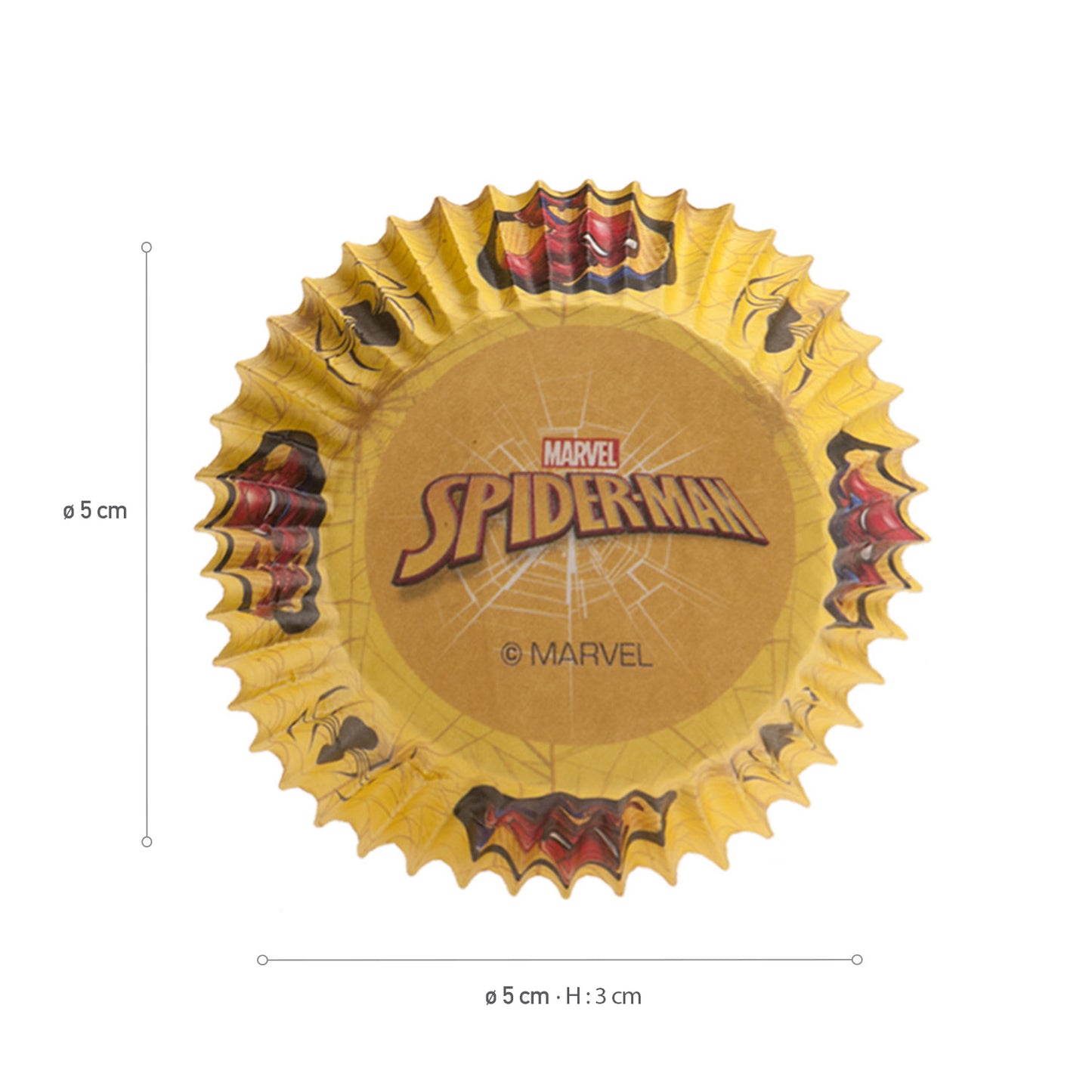 8 BLISTERS 25 CÁPSULAS CUPCAKE SPIDERMAN Ø 5 CM x H 3 CM