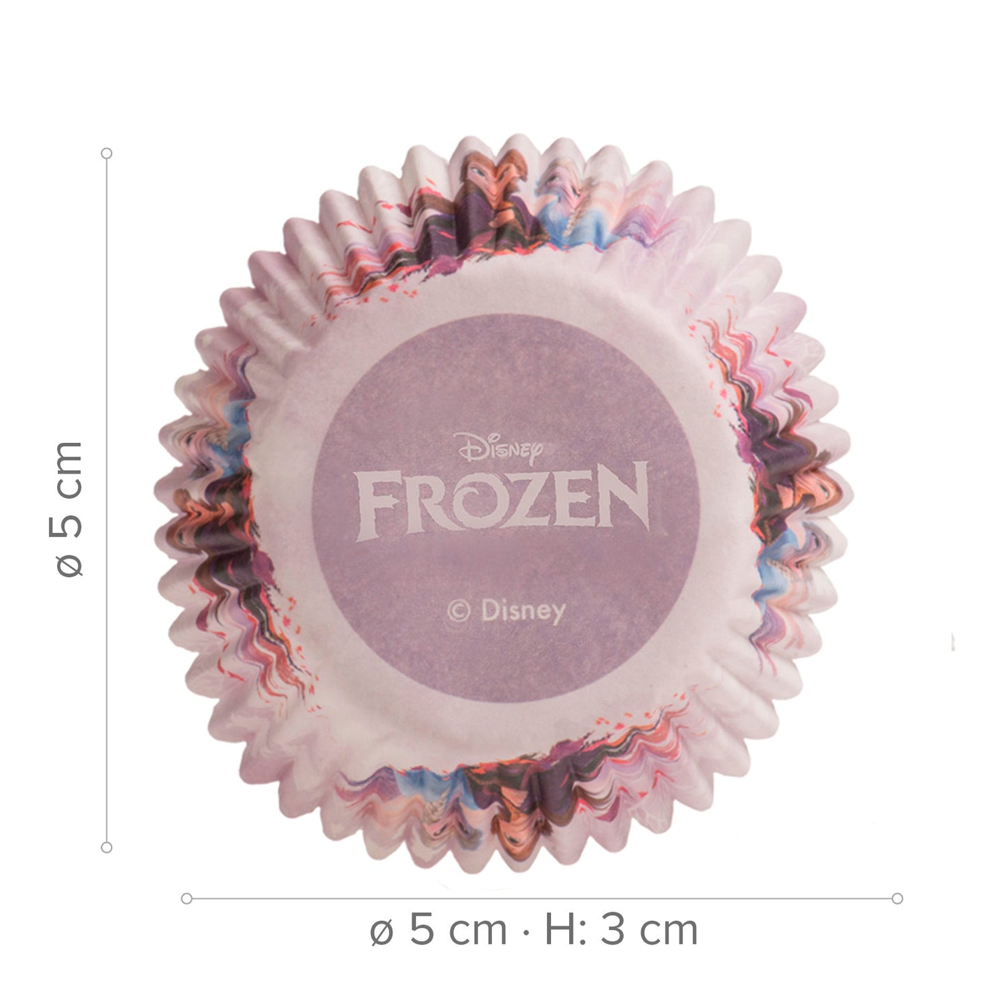 8 BLISTERS 25 CÁPSULAS CUPCAKE FROZEN  Ø 5 CM X H 3 CM