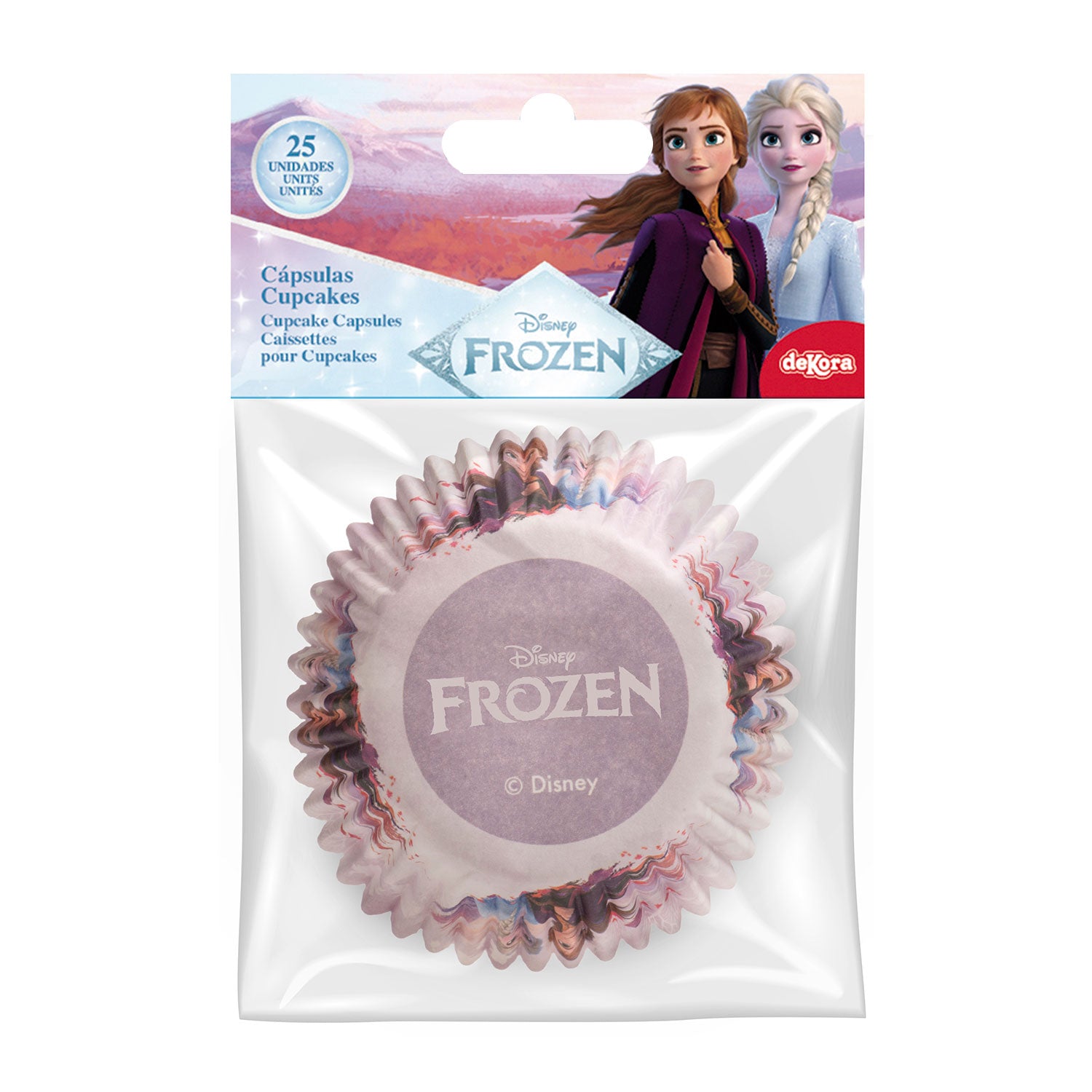 8 BLISTERS 25 CÁPSULAS CUPCAKE FROZEN  Ø 5 CM X H 3 CM