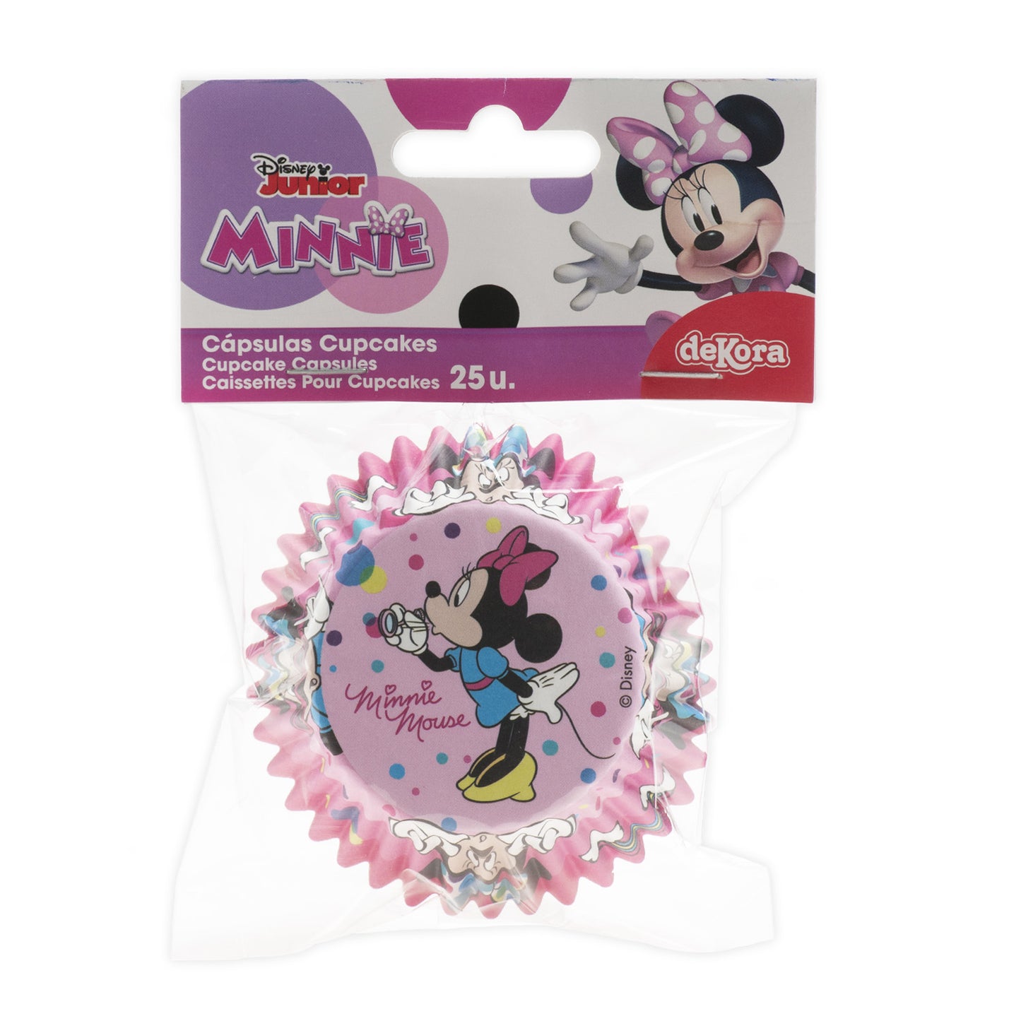 BLÍSTER 25 CÁPSULAS CUPCAKE MINNIE Ø 5CM H 3CM