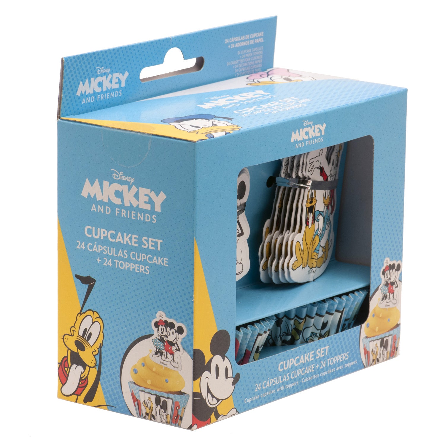 KIT CÁPSULAS CUPCAKE COM TOPPERS MICKEY AND FRIENDS