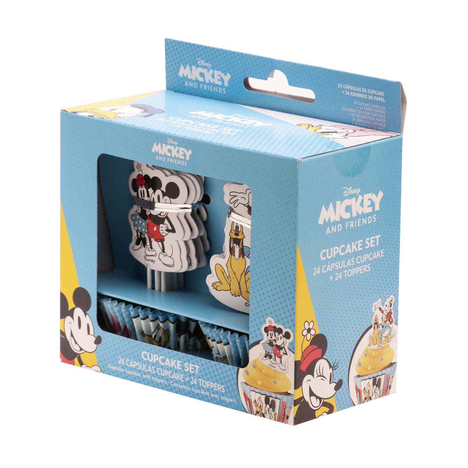 KIT CÁPSULAS CUPCAKE COM TOPPERS MICKEY AND FRIENDS