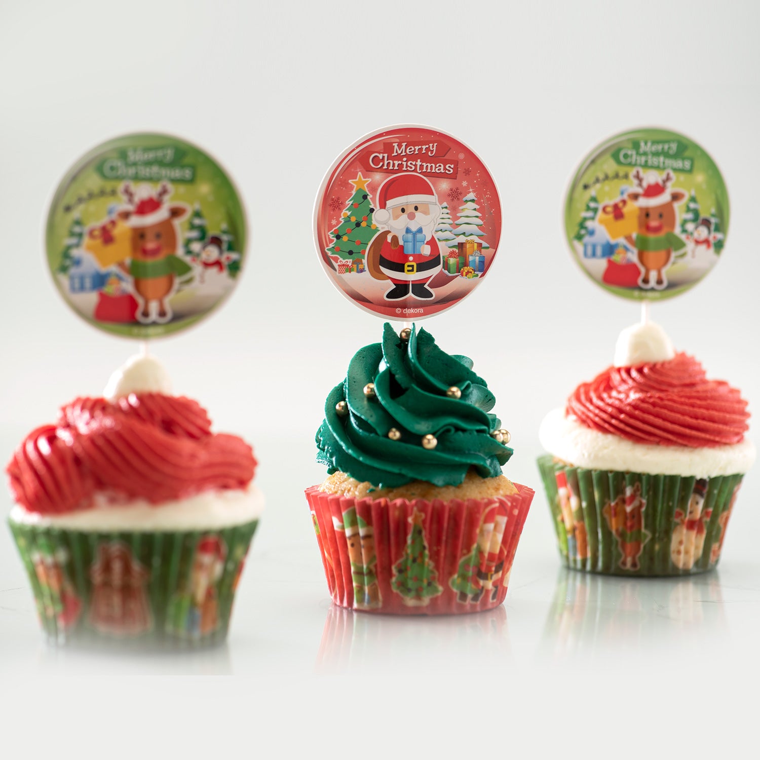 KIT DECO CHRISTMAS CUPCAKE AND TOPPERS