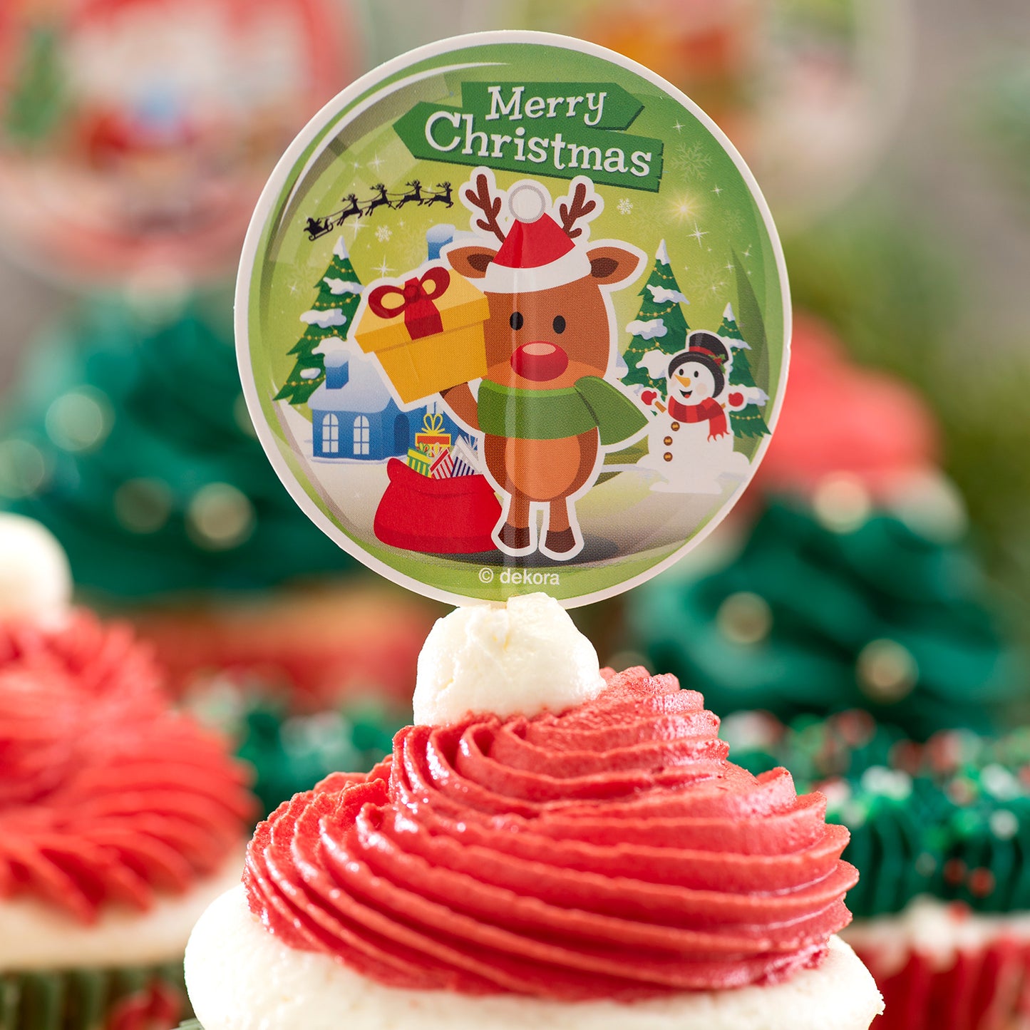 KIT DECO CHRISTMAS CUPCAKE AND TOPPERS